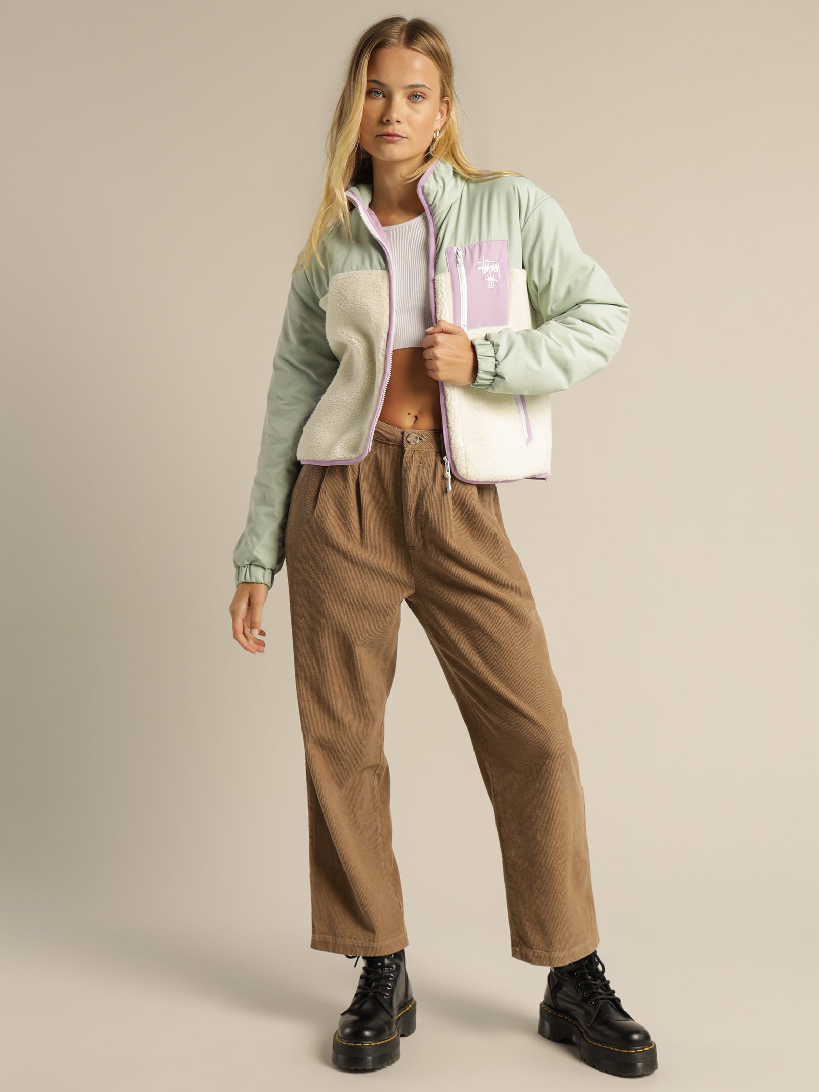 STUSSY★ステューシー★WOMENS FAIRWAY SHERPA JACKET Stussy Fairway Sherpa Jacket Sage | Glue Store