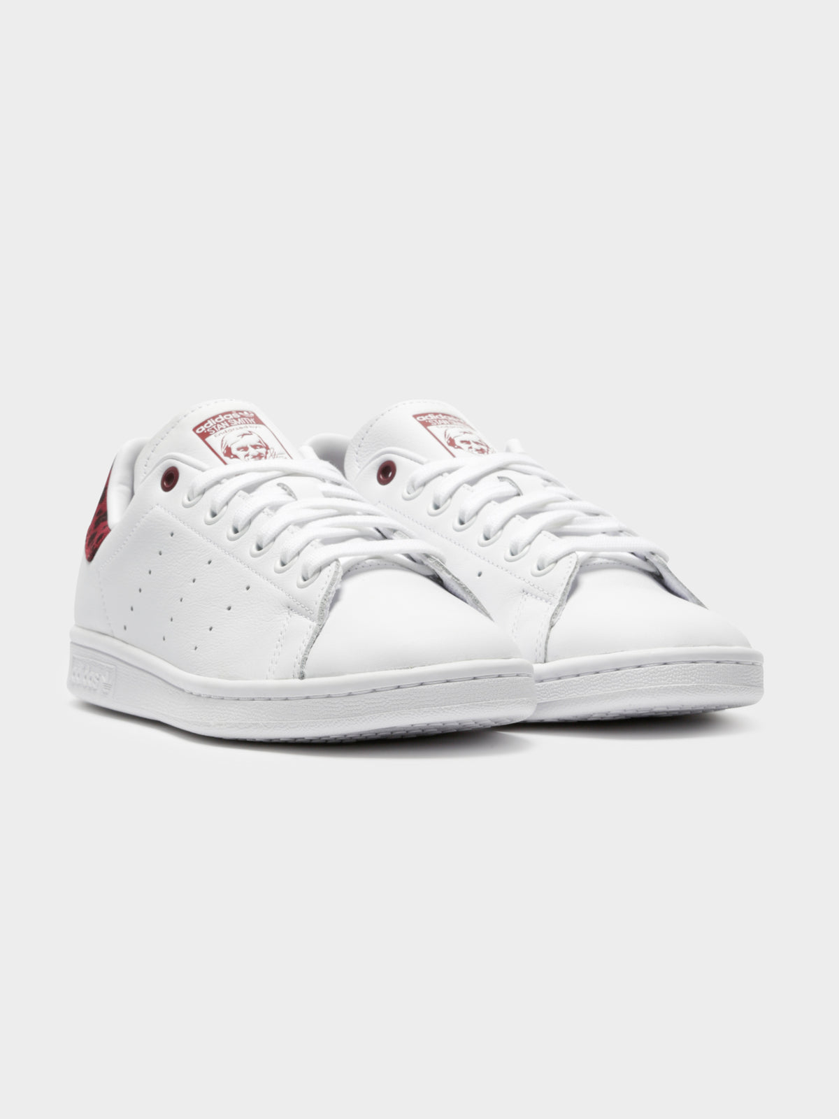 Stan Smith Sneakers in White &amp; Burgundy