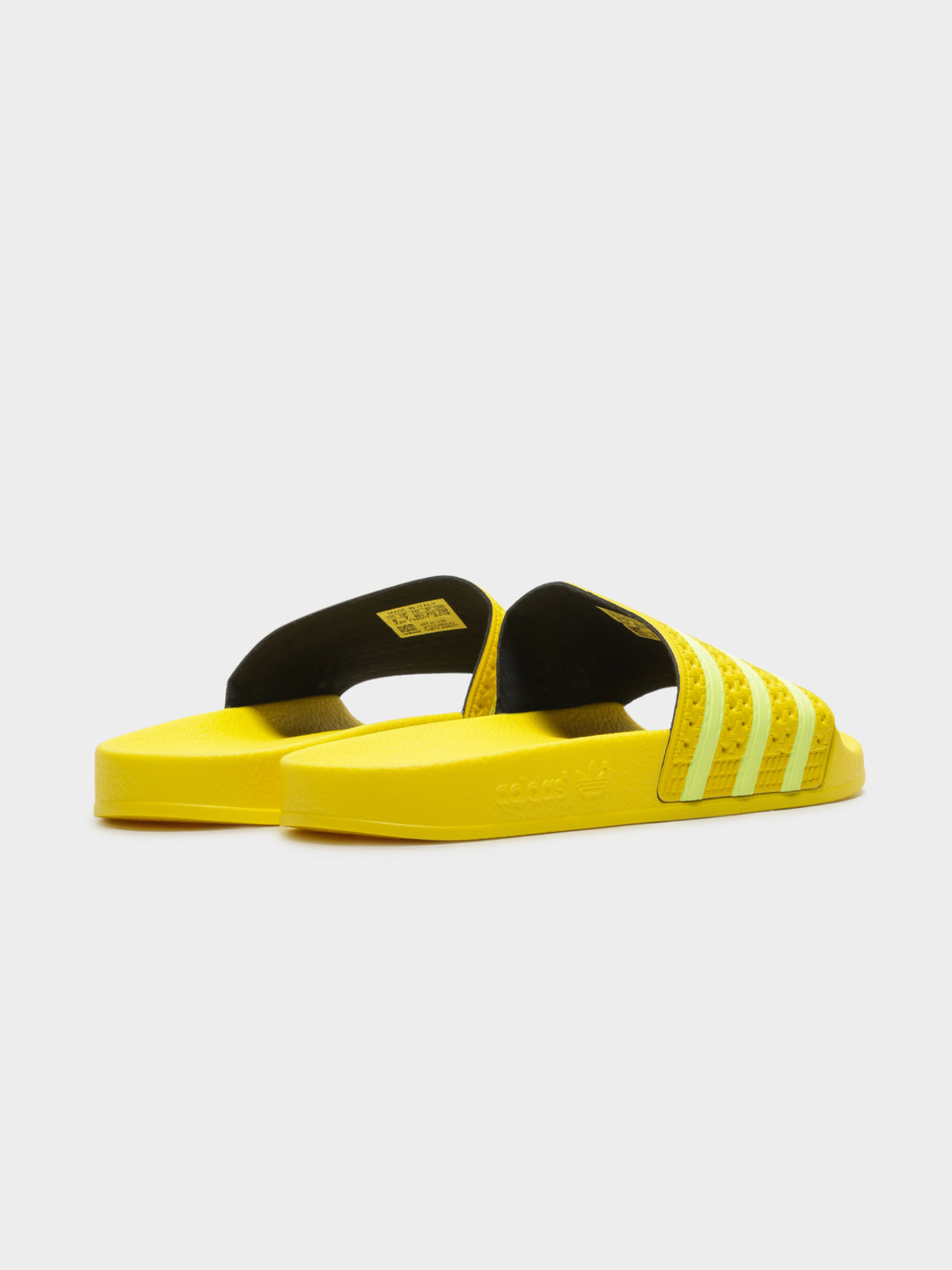 Unisex Adilette Slides in Yellow &amp; White