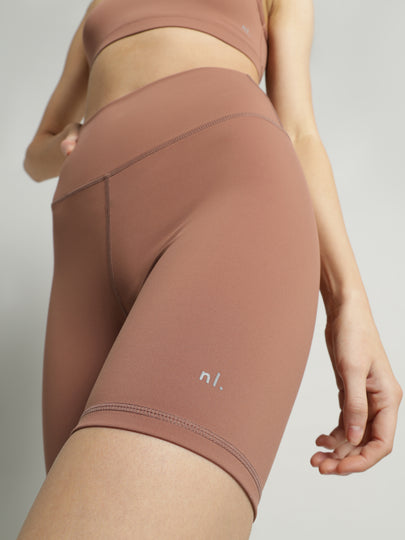 Nude Active High-Rise Bike Shorts in Rosewood