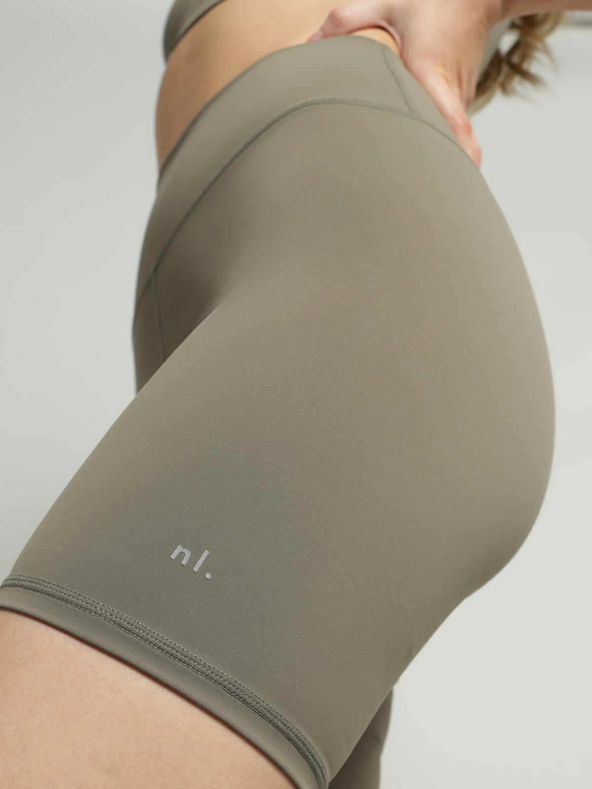 Nude Active High-Rise Bike Shorts in Olive Green