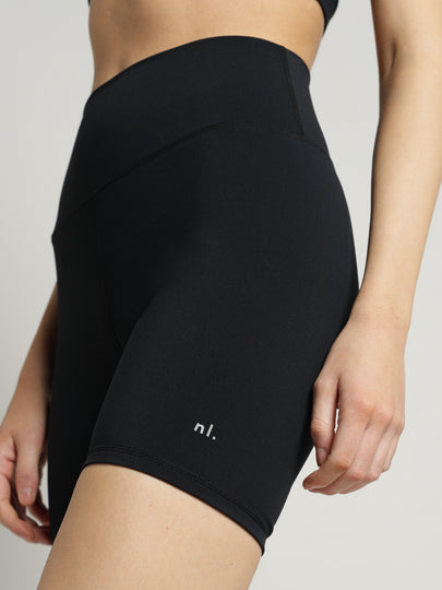 Nude Active High-Rise Bike Shorts in Black
