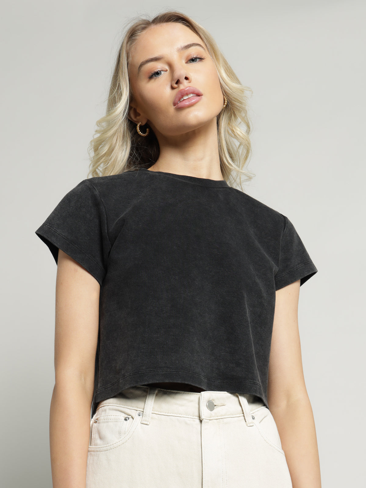 Mia Baby T-Shirt in Washed Black