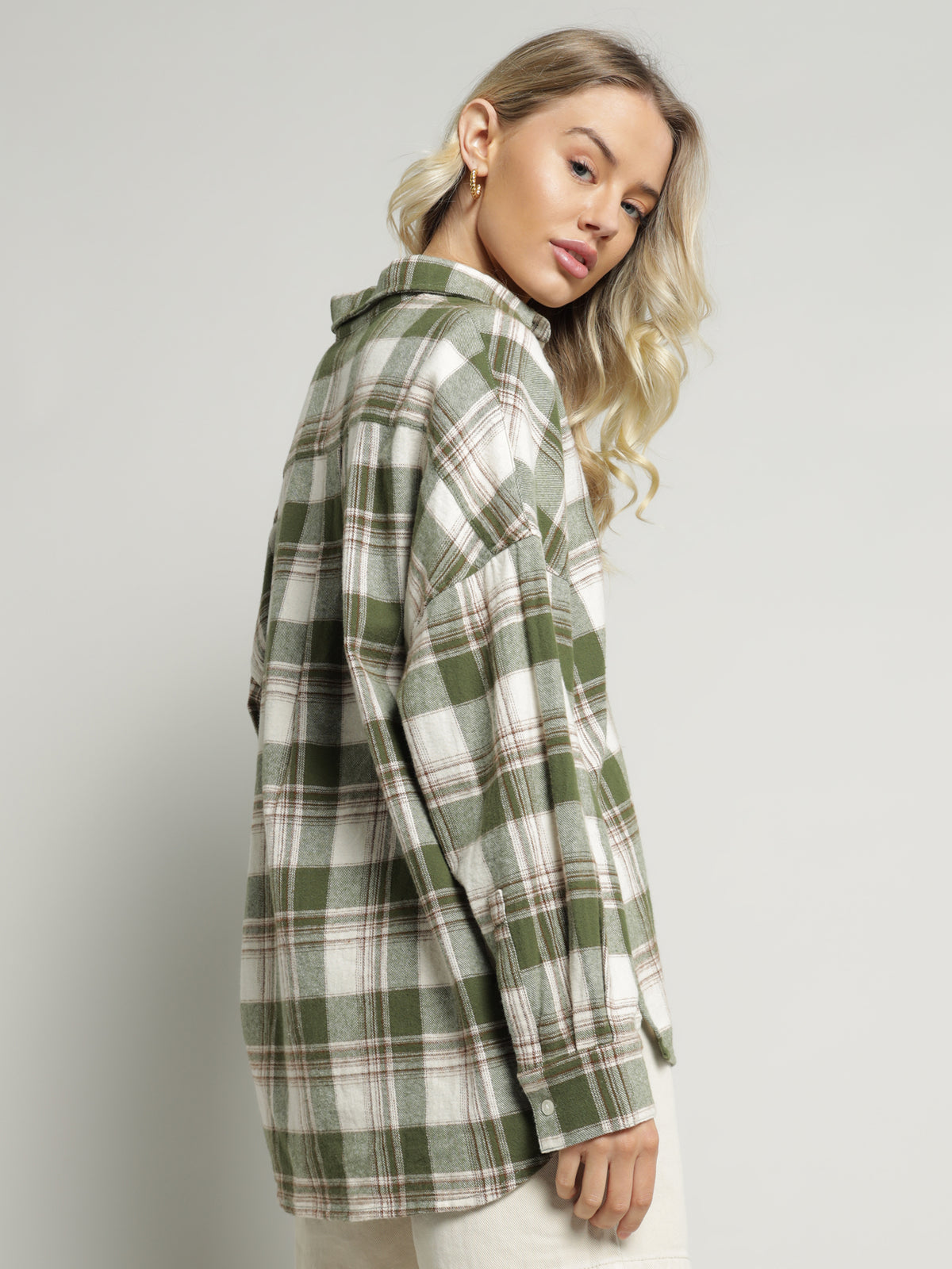 Drew Flannel Shirt in Olive Check