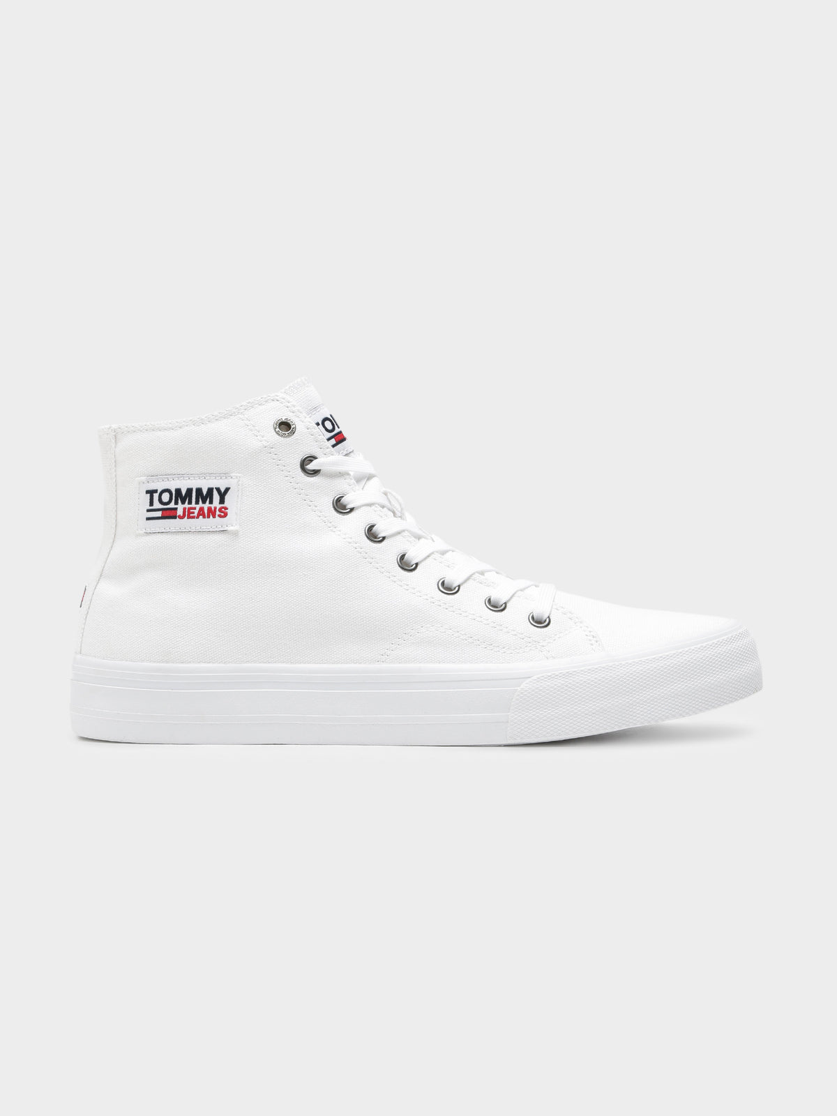 Unisex Mid Cut Lace High Top Sneaker in White