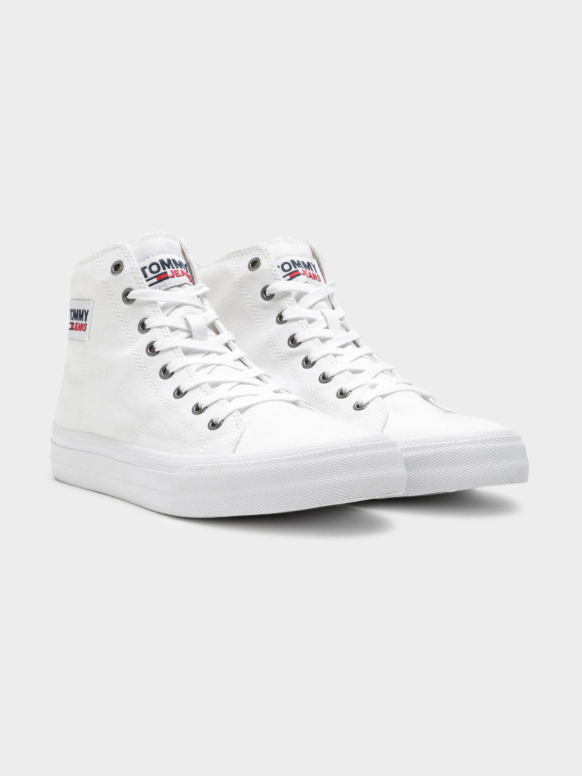 Unisex Mid Cut Lace High Top Sneaker in White