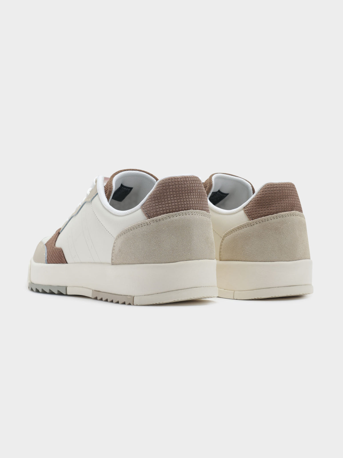 Mens Leather Cupsole Trainers in Savannah Sand