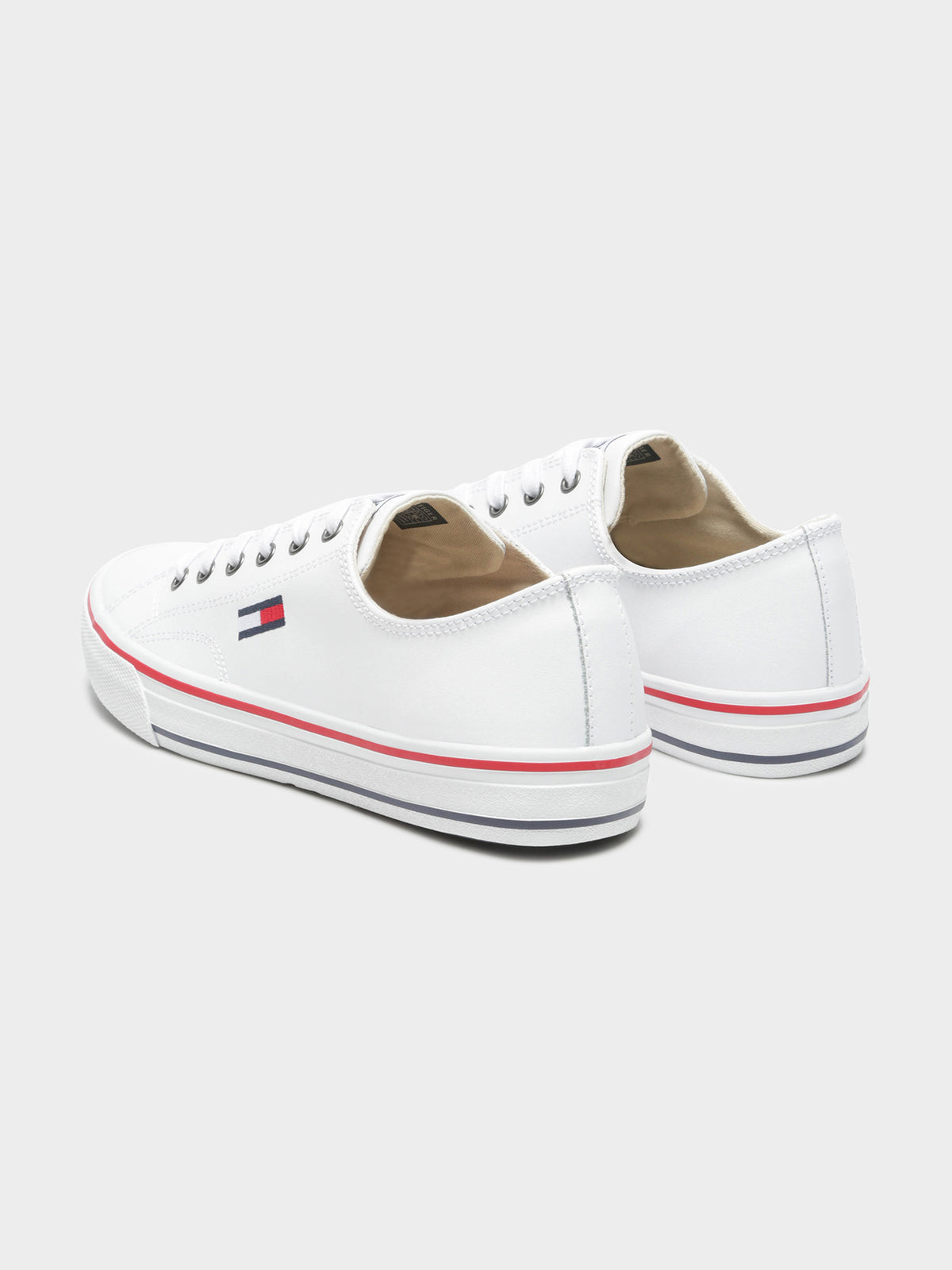 Womens Leather City Sneakers in White