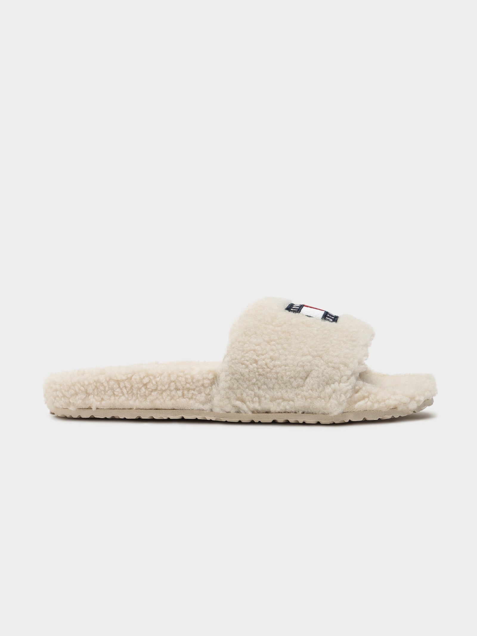 Womens Tommy Jeans Flag Sherpa Slides