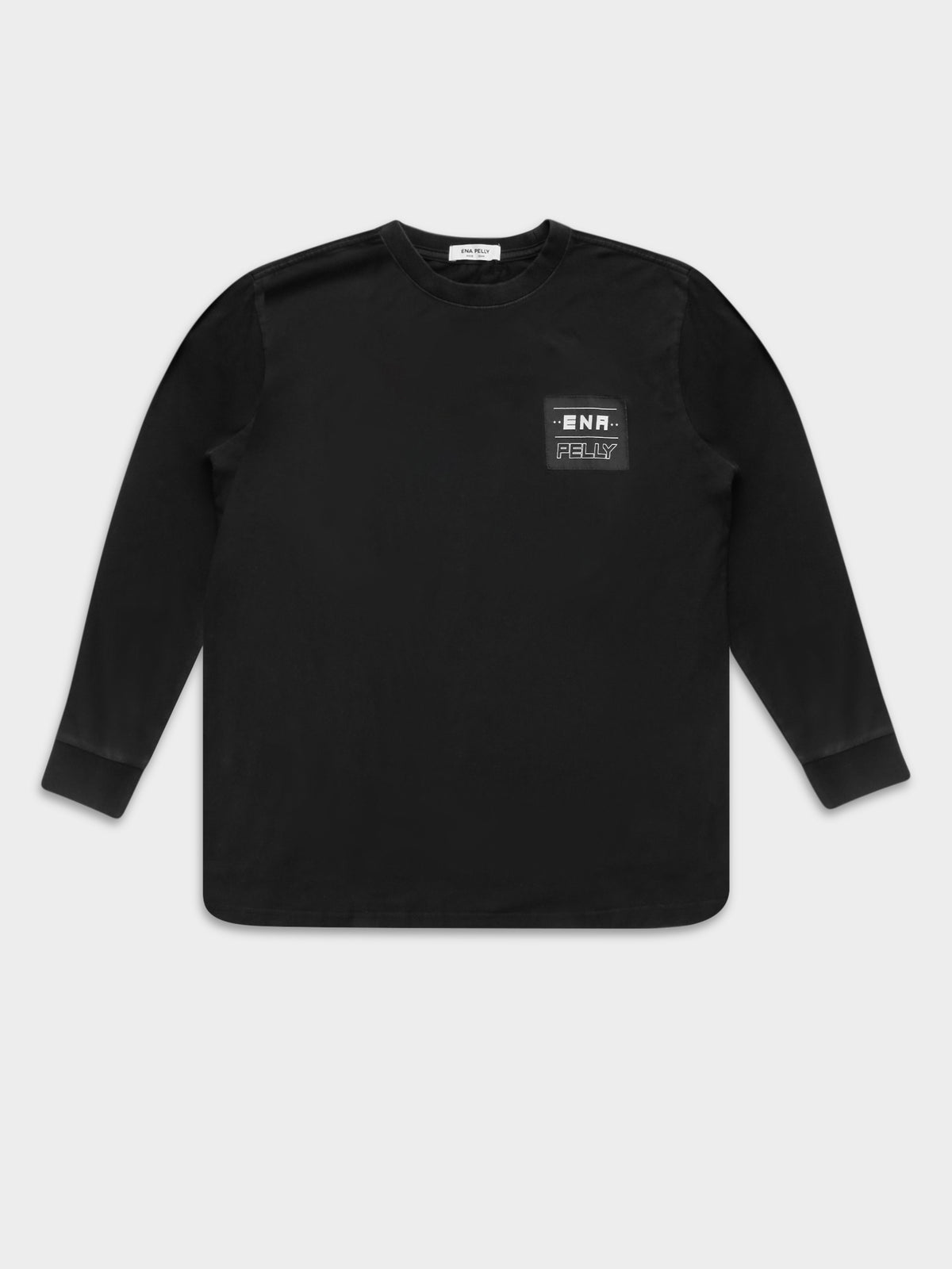 Patch Logo Long Sleeve T-Shirt in Washed Black