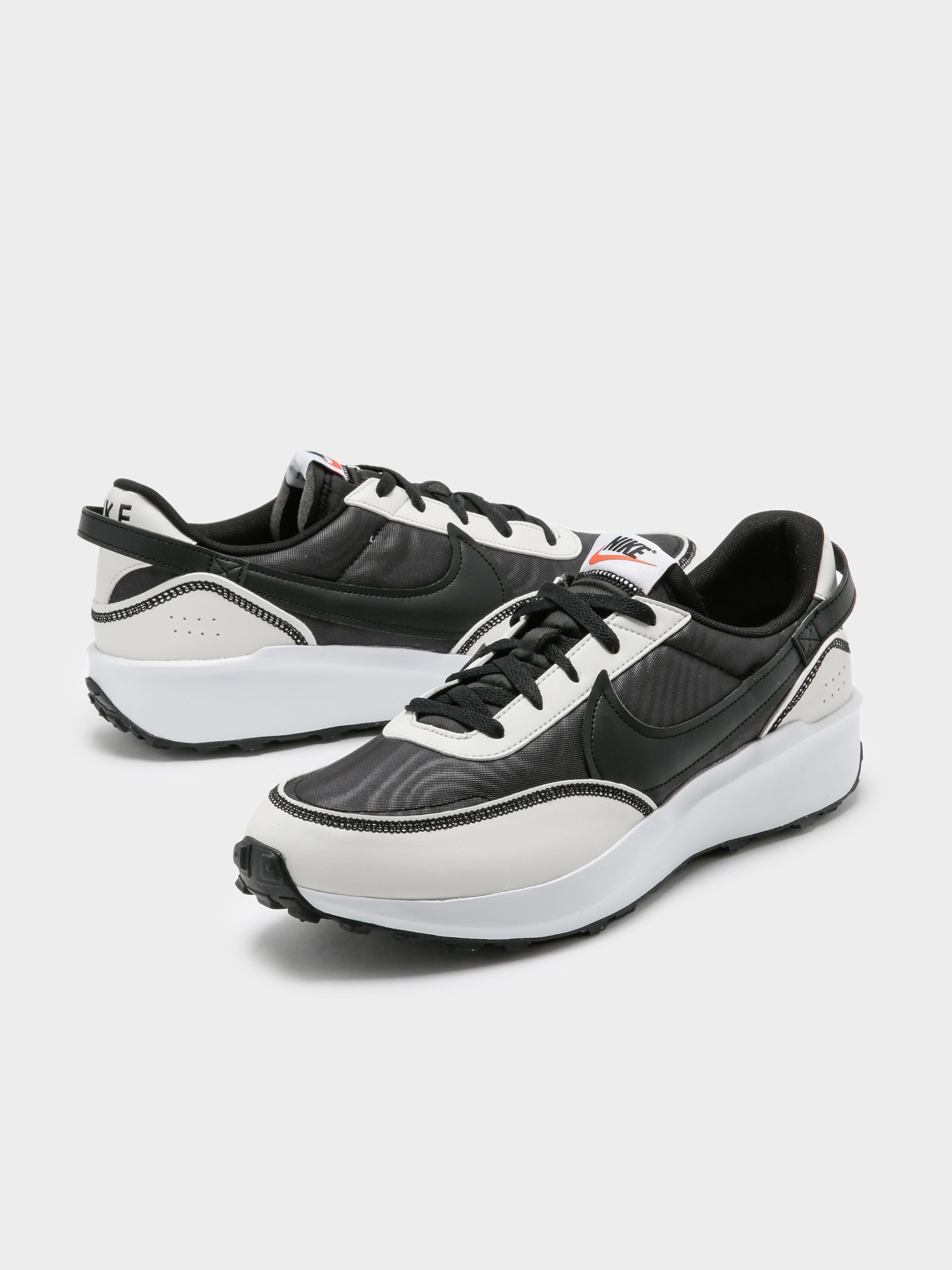 Mens Waffle Debut Sneakers in Black & White
