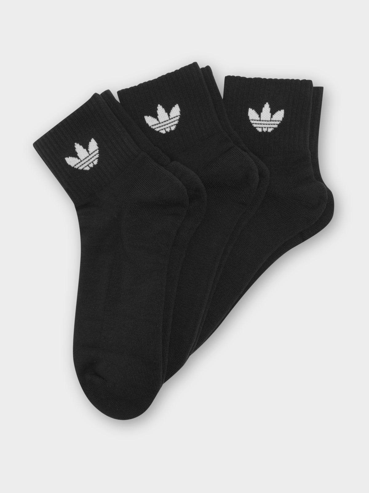 3 Pairs of Mid Ankle Socks in Black &amp; White