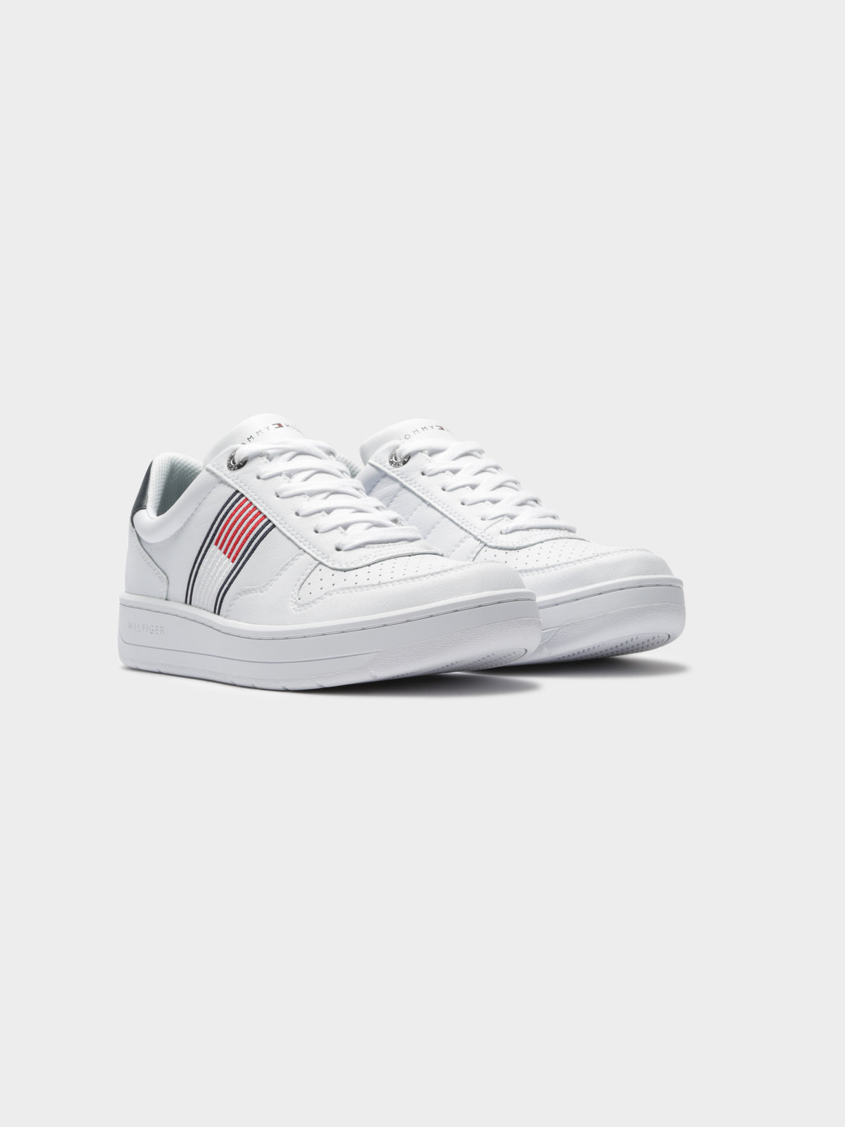 Mens Basket Low Cupsole Sneakers in White