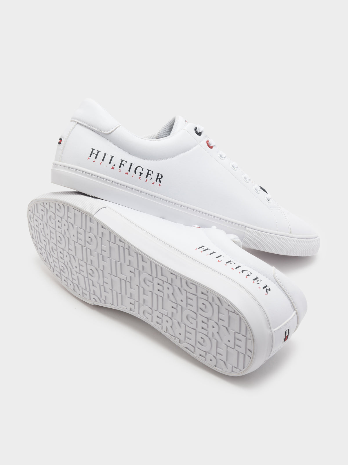 Mens Hilfiger Print Sneaker in White