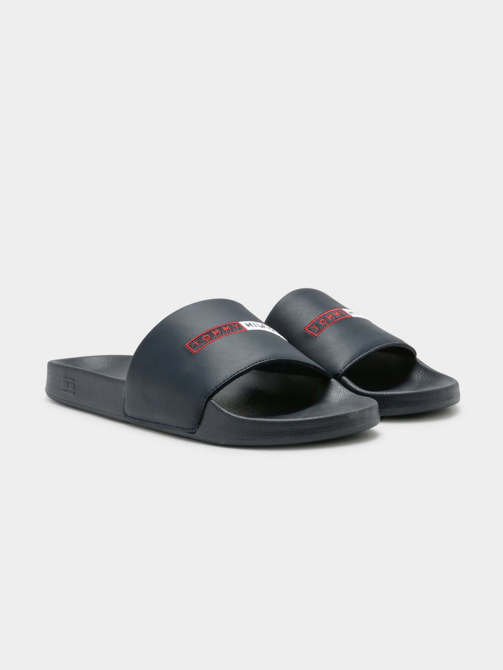 Mens Logo Embroidery Pool Slides