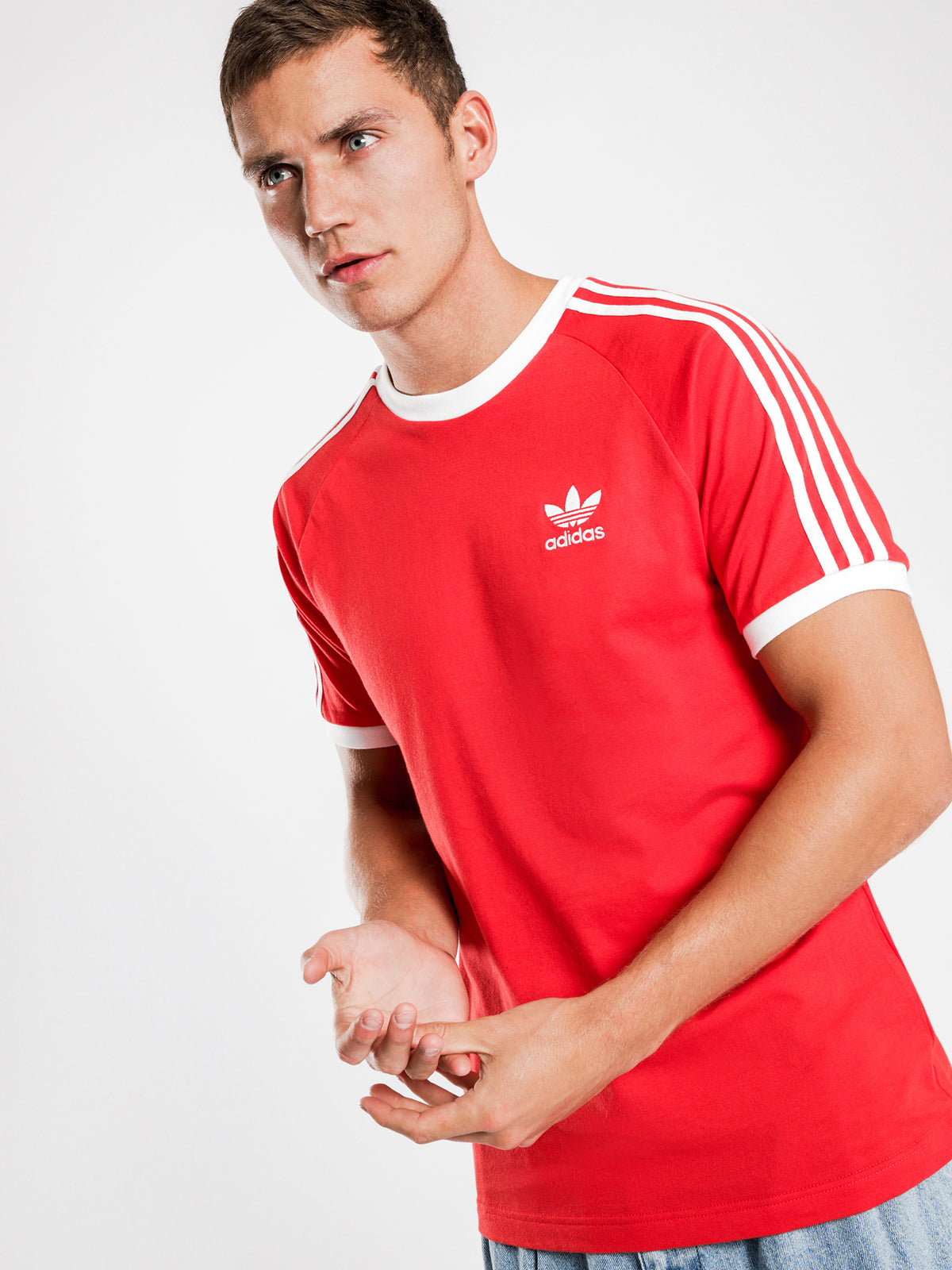 Originals 3 Stripes T-Shirt in Lush Red