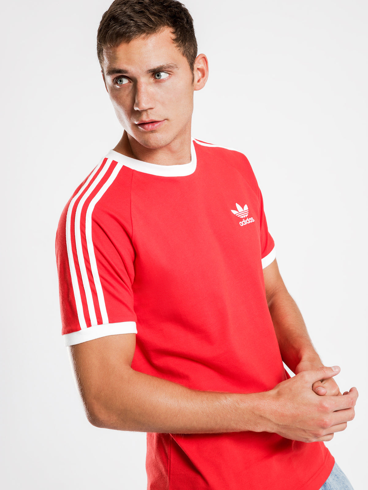Originals 3 Stripes T-Shirt in Lush Red