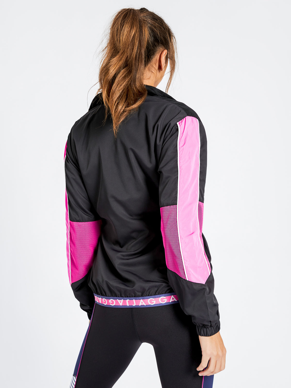 Laura Henshaw X Jaggad Brea Spray Jacket in Black &amp; Pink