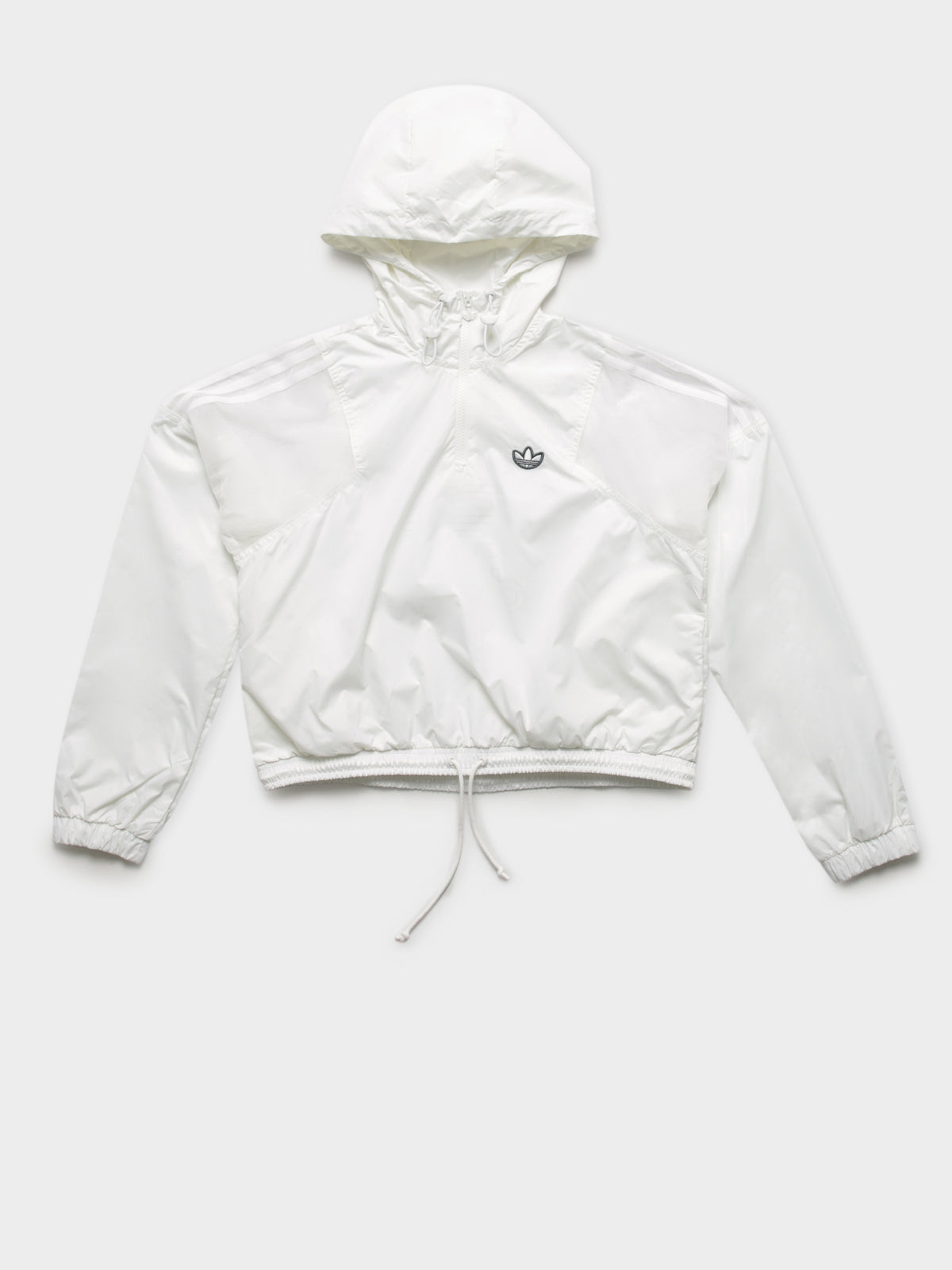 Cropped Windbreaker Jacket in White