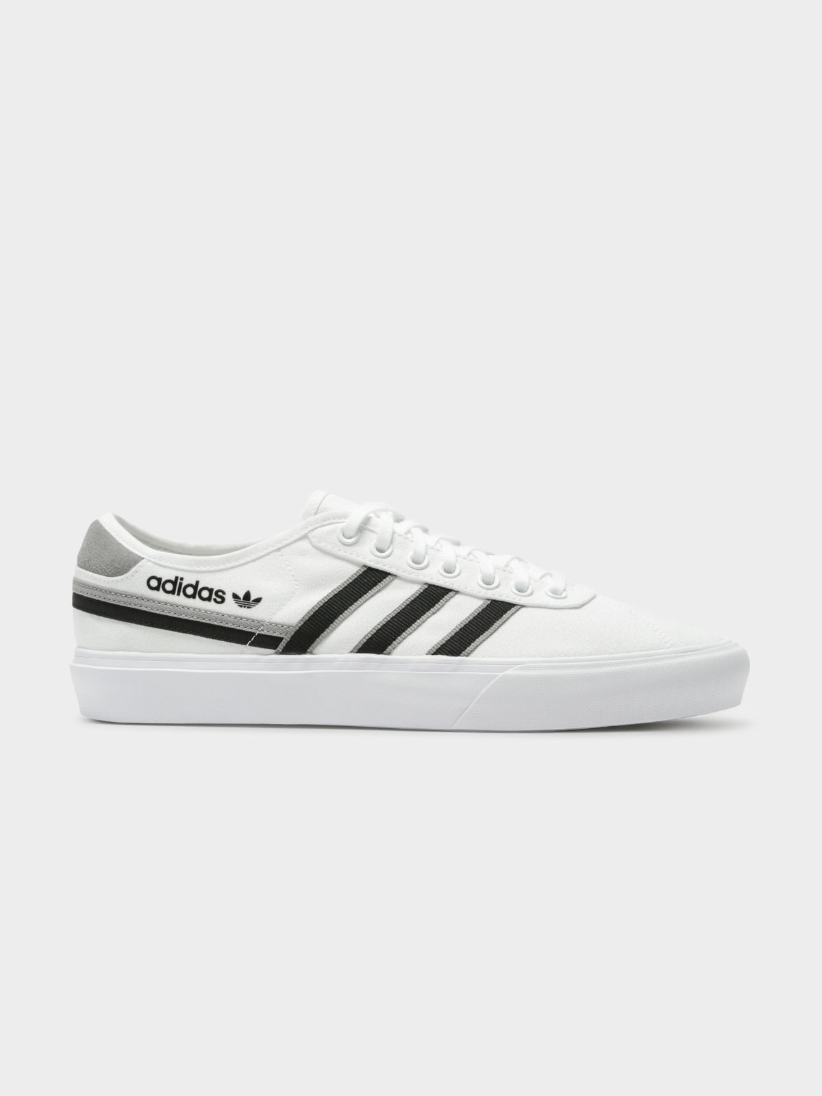 Mens Delpala Sneakers in White &amp; Charcoal Solid Grey