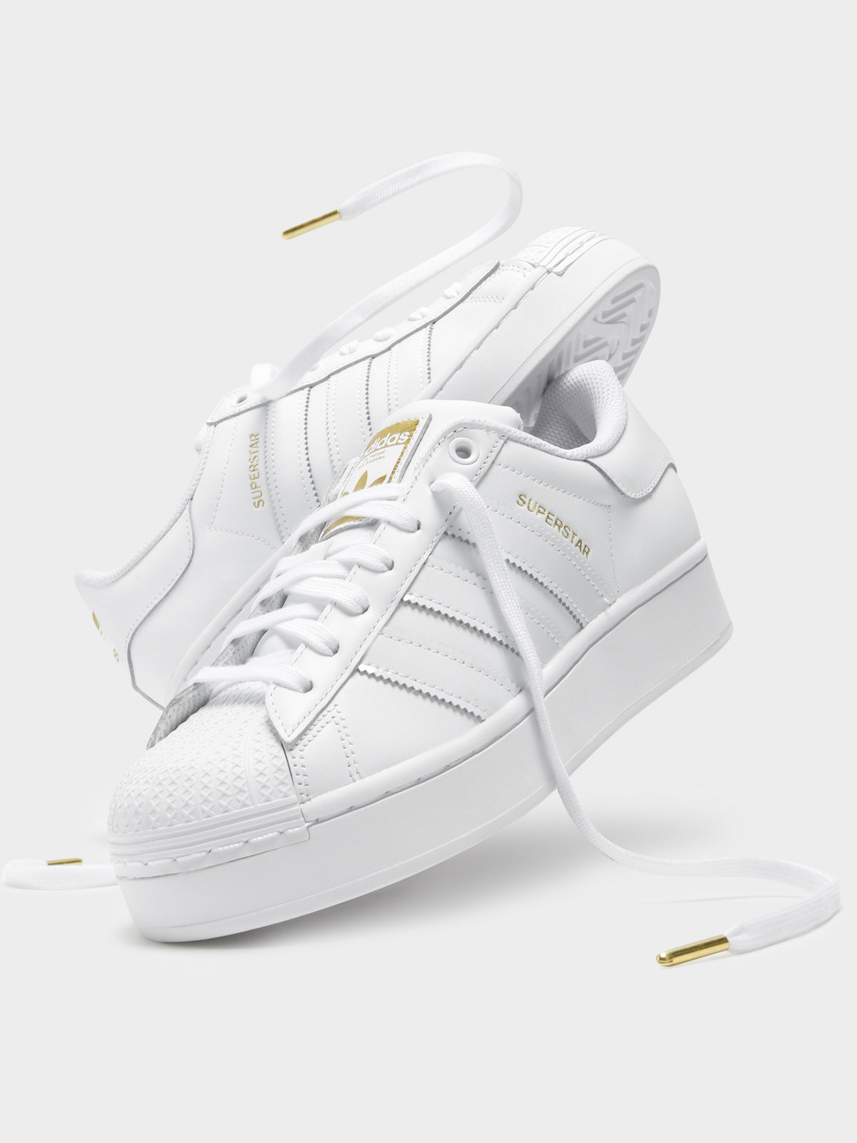 Adidas Womens Superstar Platform Sneakers White/Gold Adidas Womens Superstar Platform Sneakers White/Gold