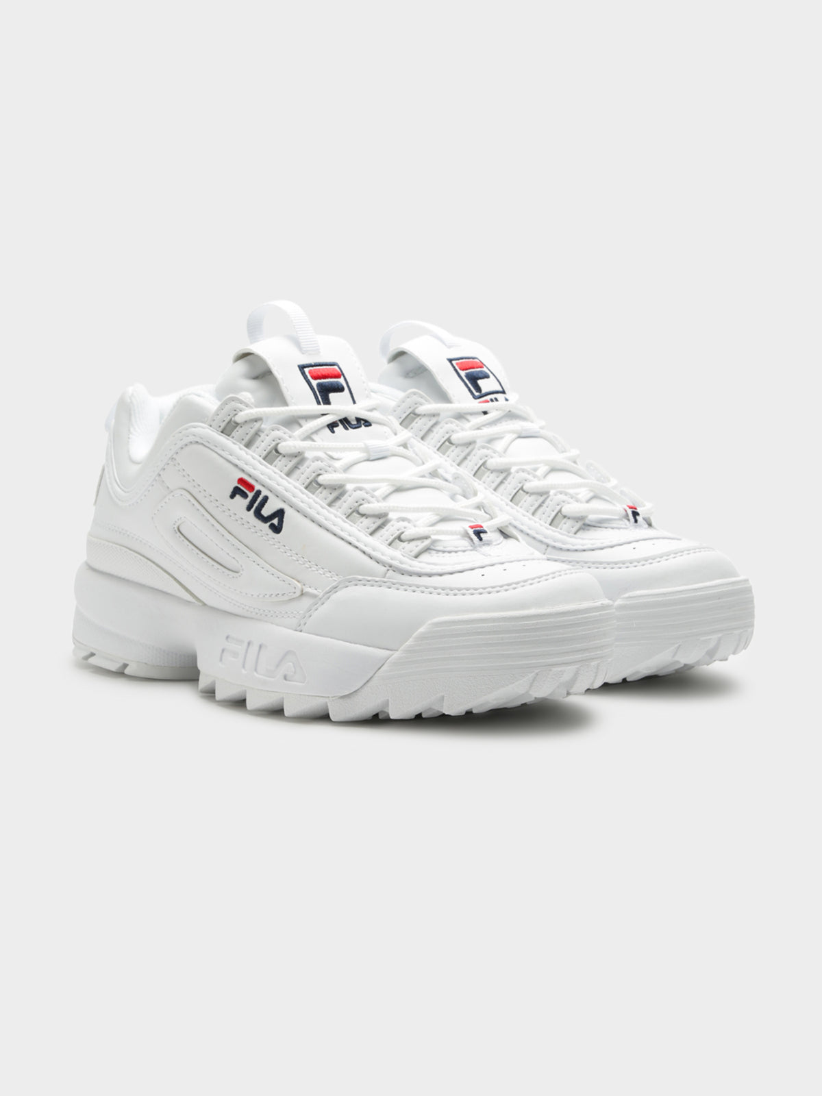 Womens Disruptor II Sneakers in White &amp; Red