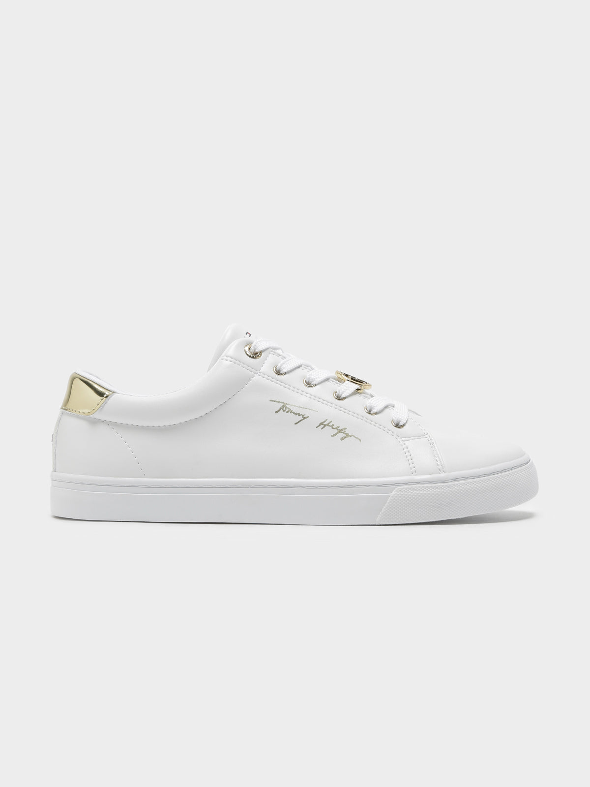 Womens Gold Touch Sneaker in White