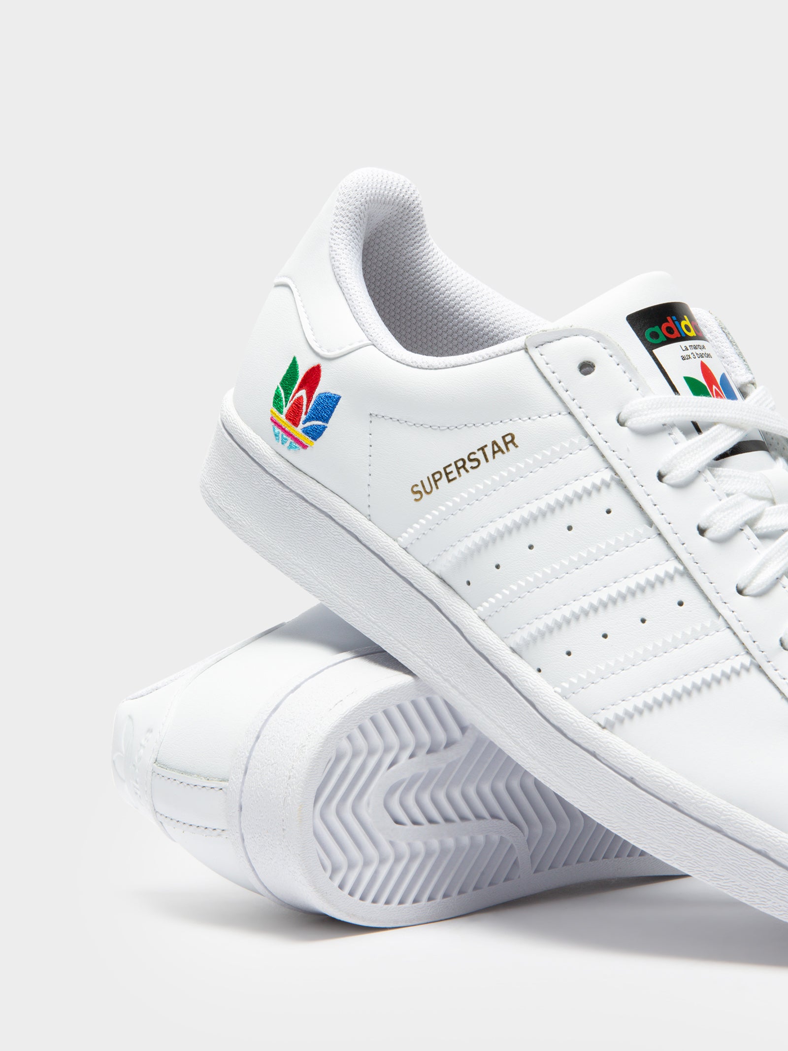 Adidas Womens Superstar Sneakers White/Pink Glue Store - Main Image