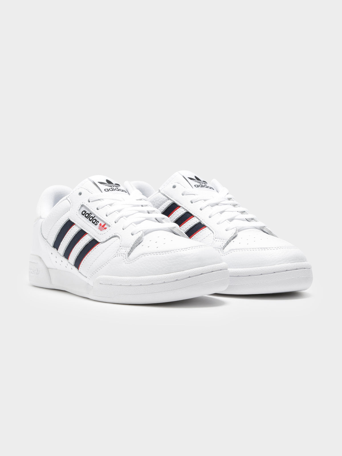 Mens Continental 80 Stripes Sneakers in Cloud White Collegiate Navy &amp; Vivid Red