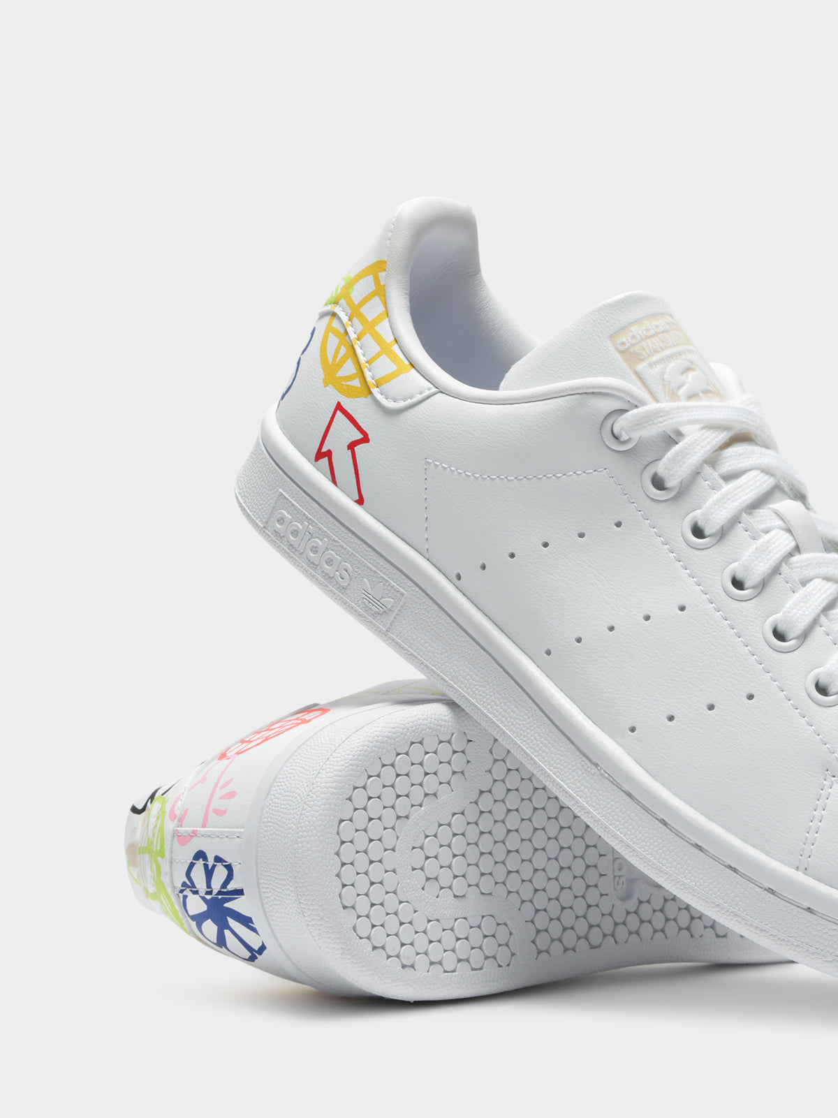 Womens Stan Smith Sneakers in White &amp; Halo Ivory