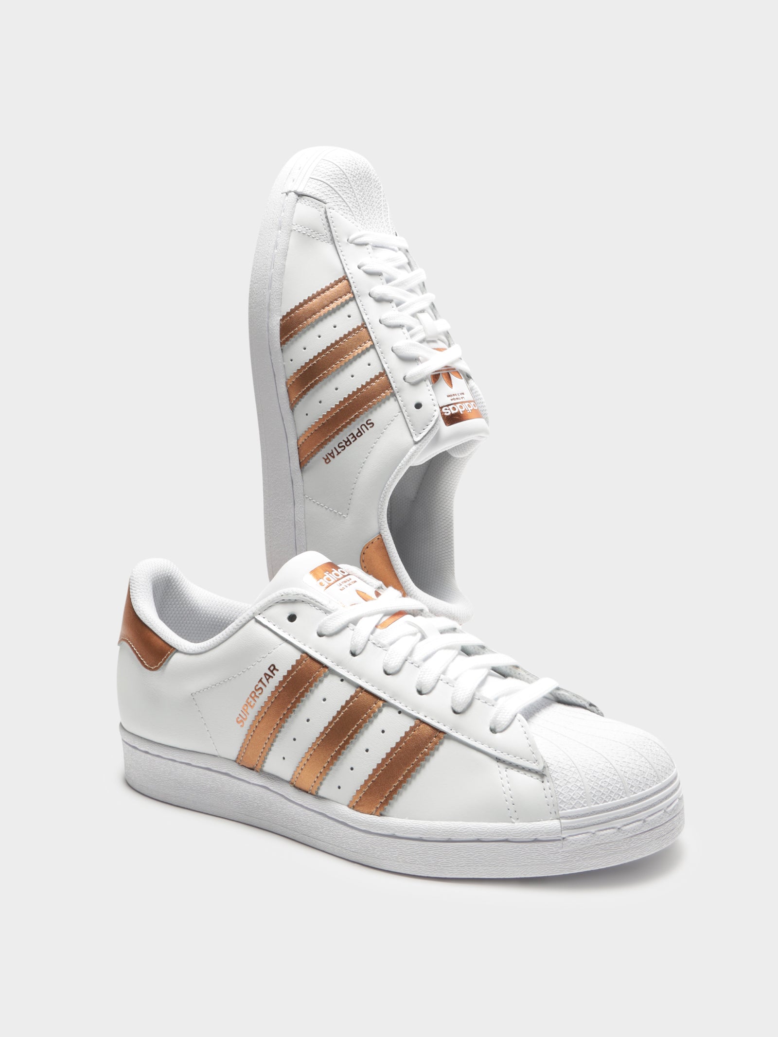 Adidas superstar shoes rose gold stripes Clearance