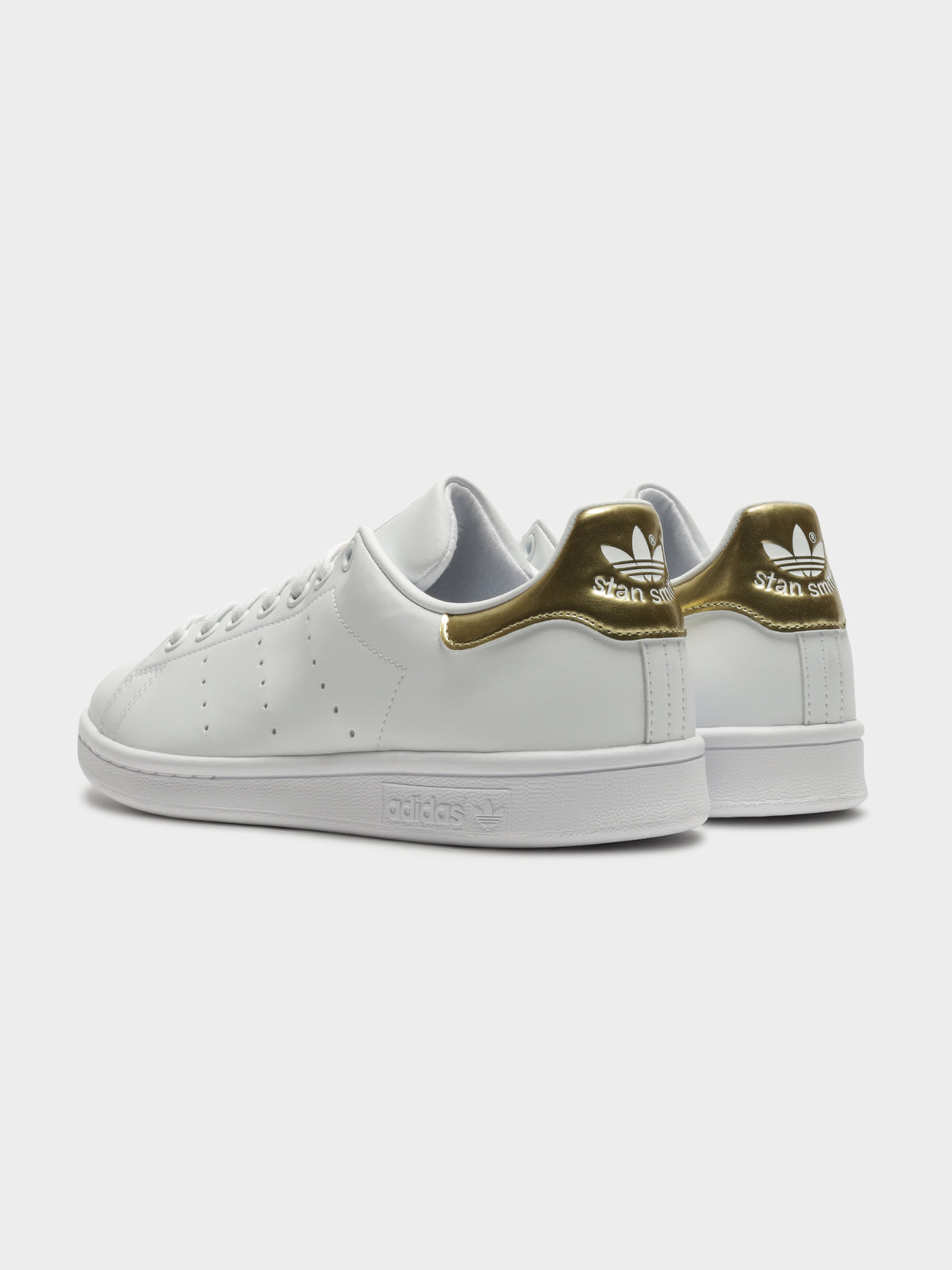 Womens Stan Smith Sneakers in White &amp; Gold