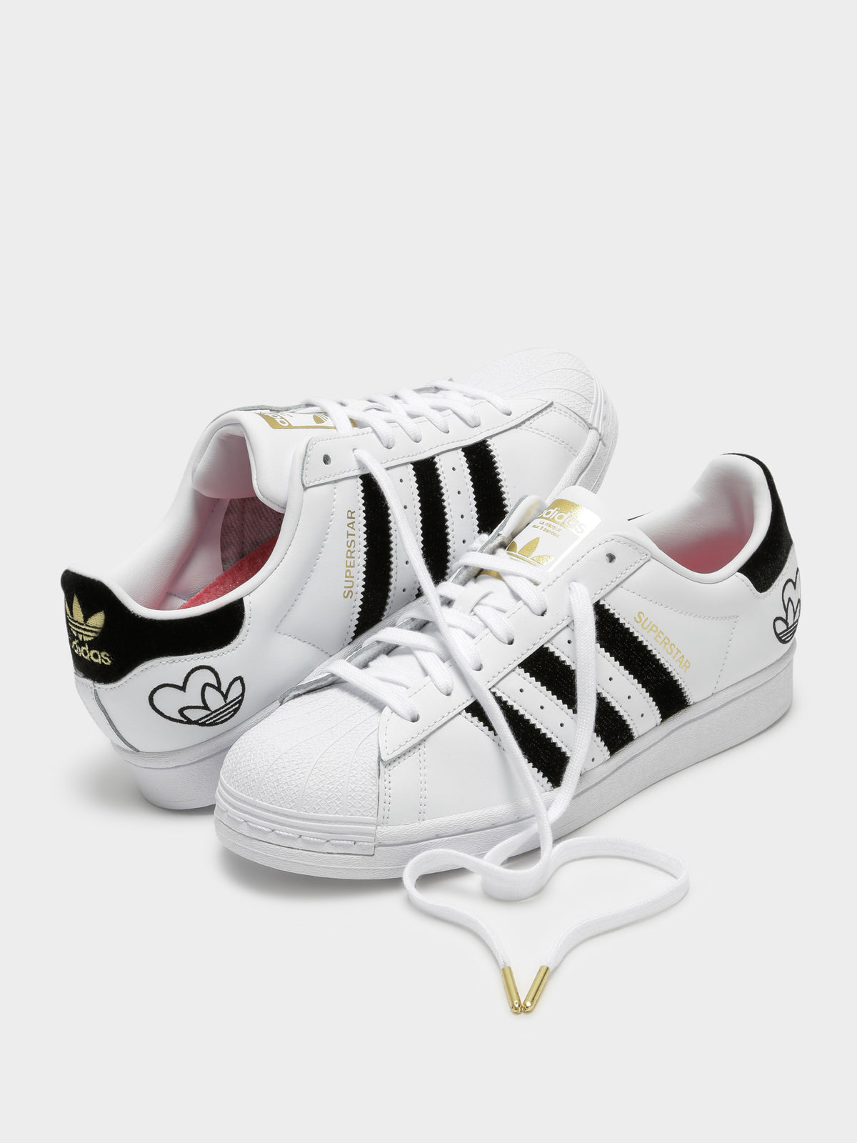 Womens Superstar Sneakers in White &amp; Black