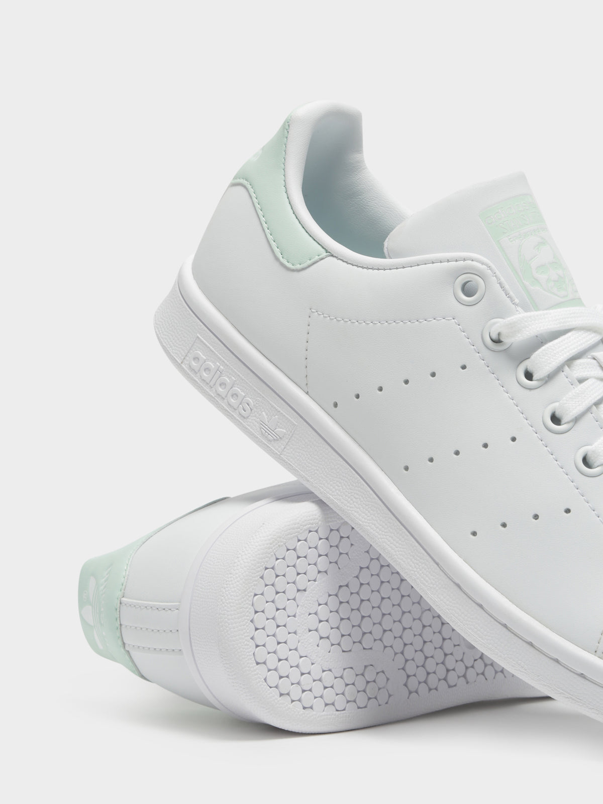 Womens Stan Smith Sneakers in White &amp; Dash Green
