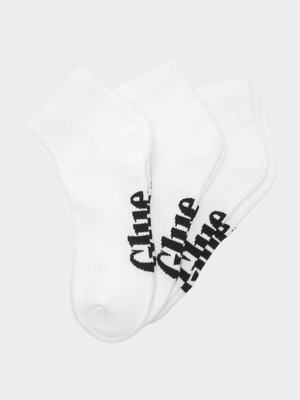 3 Pairs of Ankle Socks in White