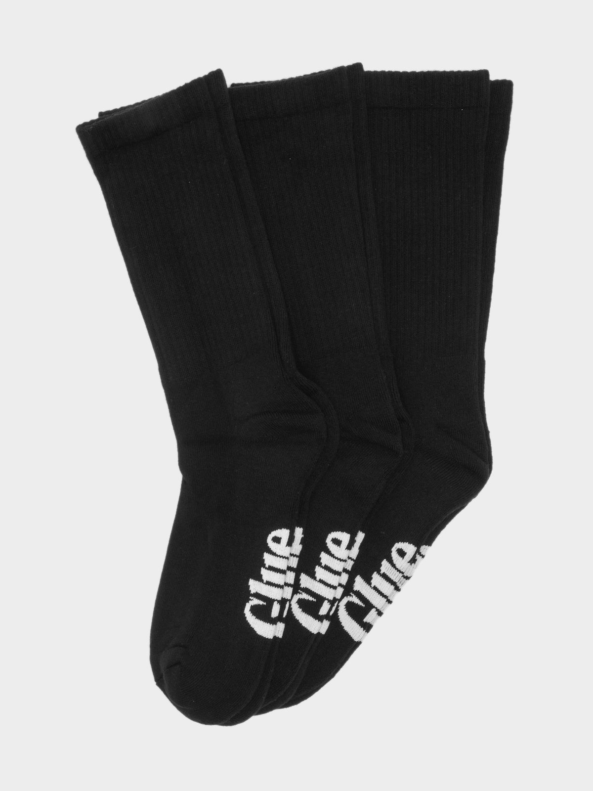 3 Pairs of Crew Socks in Black