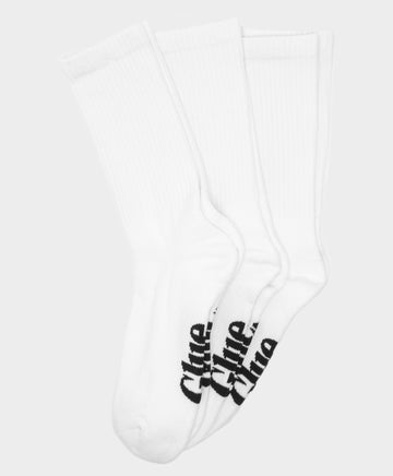 3 Pairs of Crew Socks in White