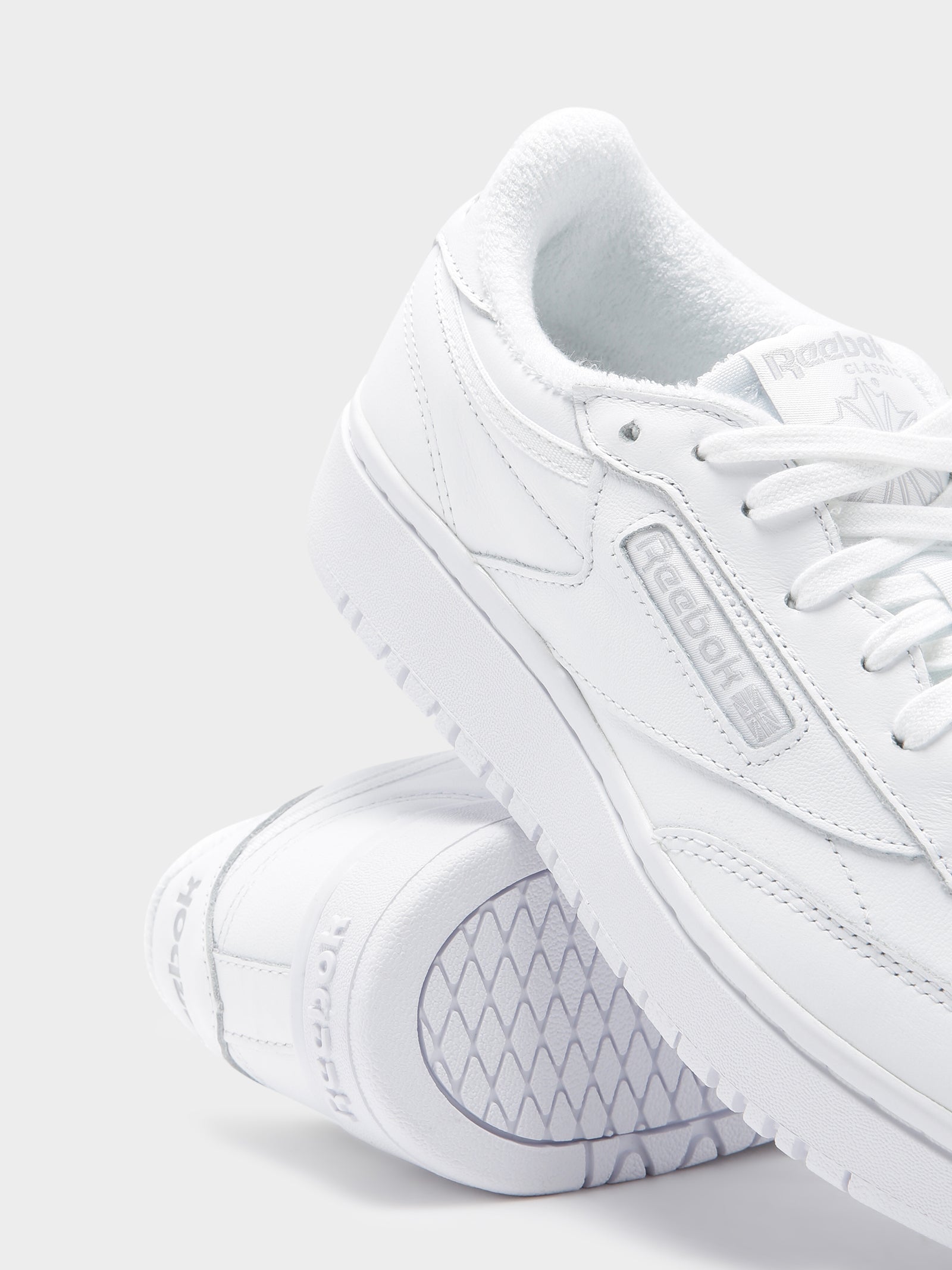 Reebok Womens Club C Double Sneakers White Glue Store