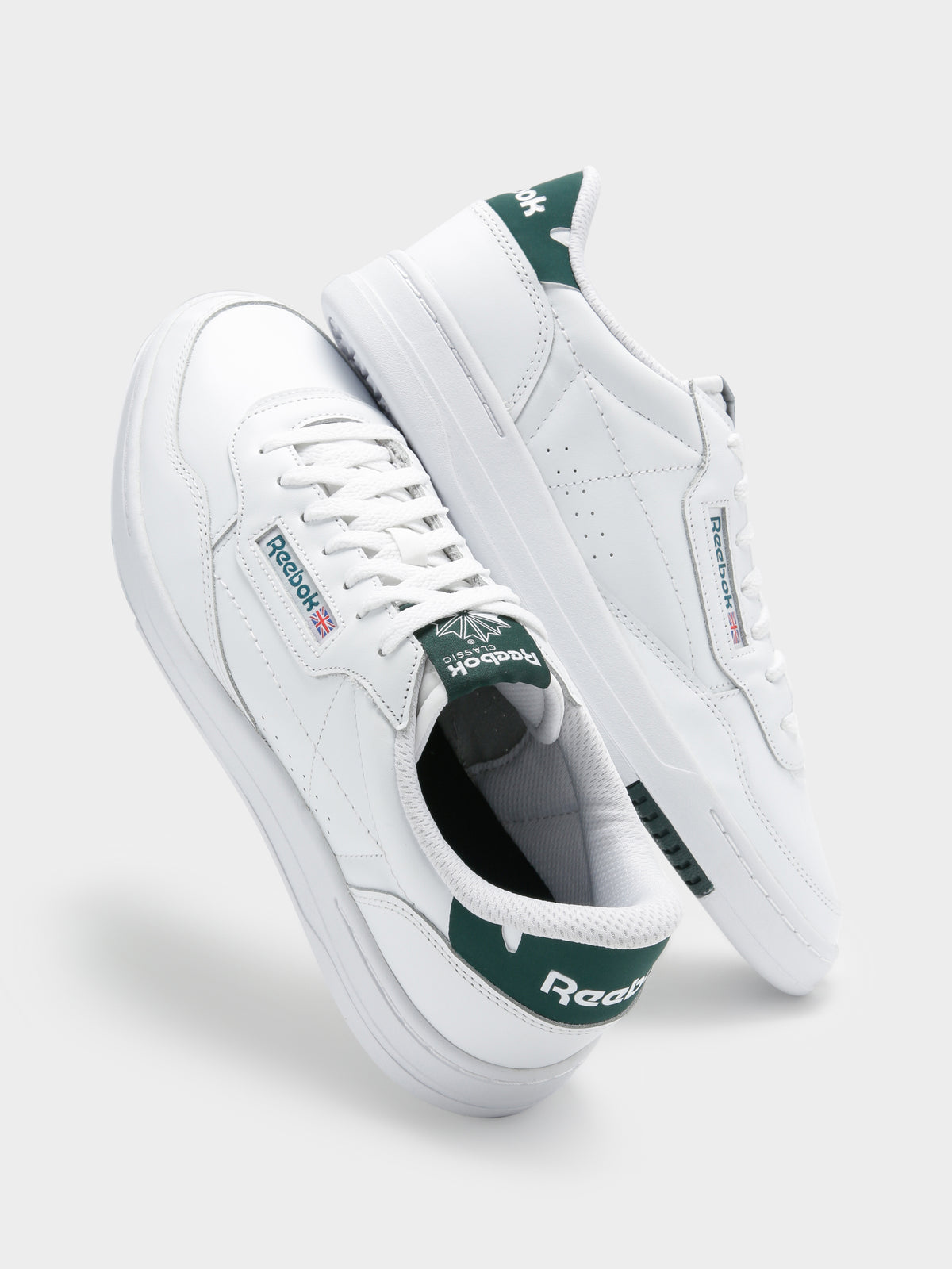 Unisex Court Peak Sneaker in White &amp; Green