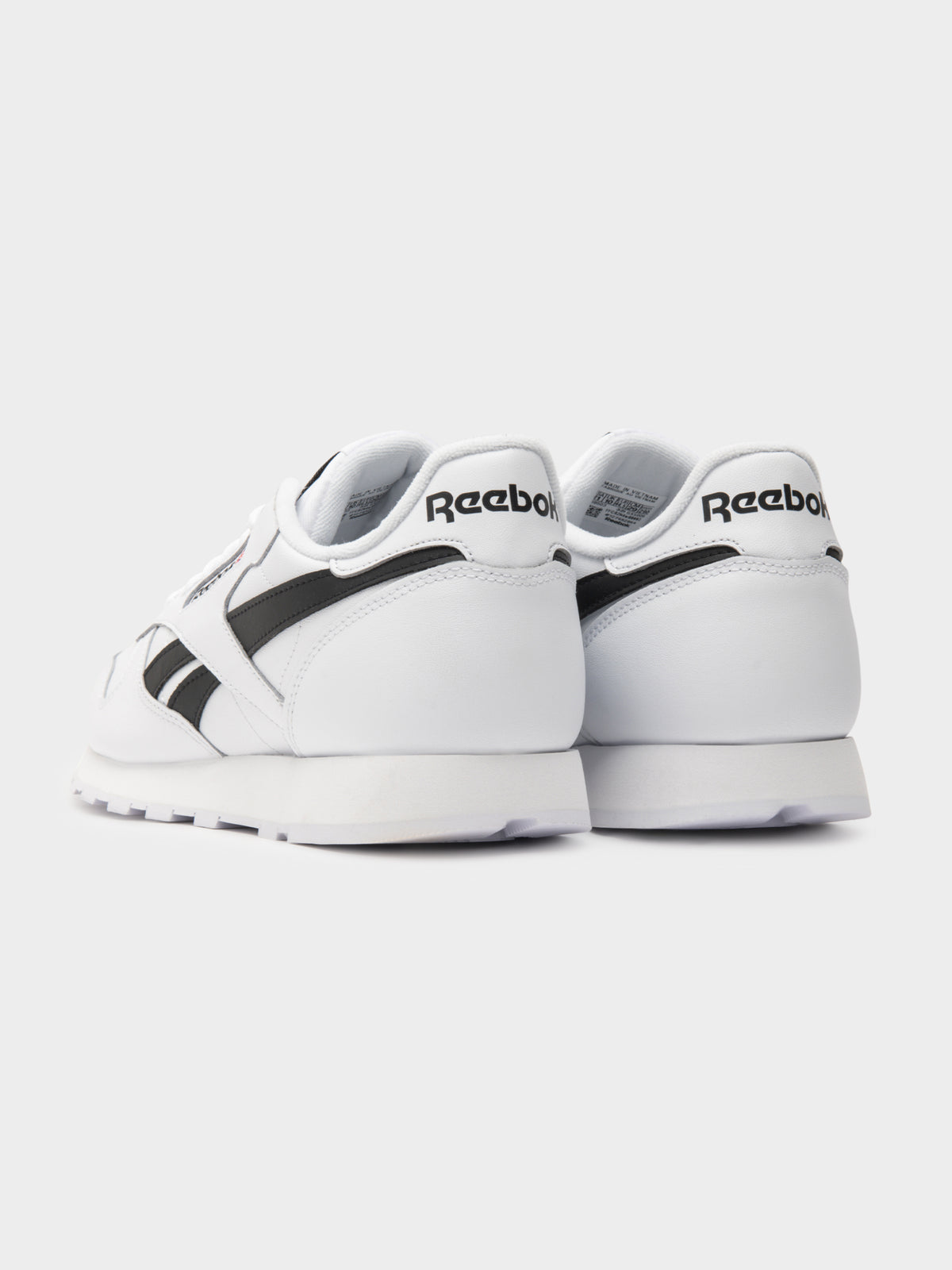 Unisex Classic Leather Sneakers in White &amp; Black