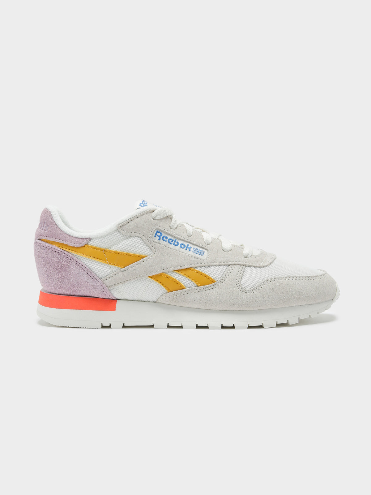 Womens Classic Leather Sneakers in Chalk, Ochre &amp; Lilac