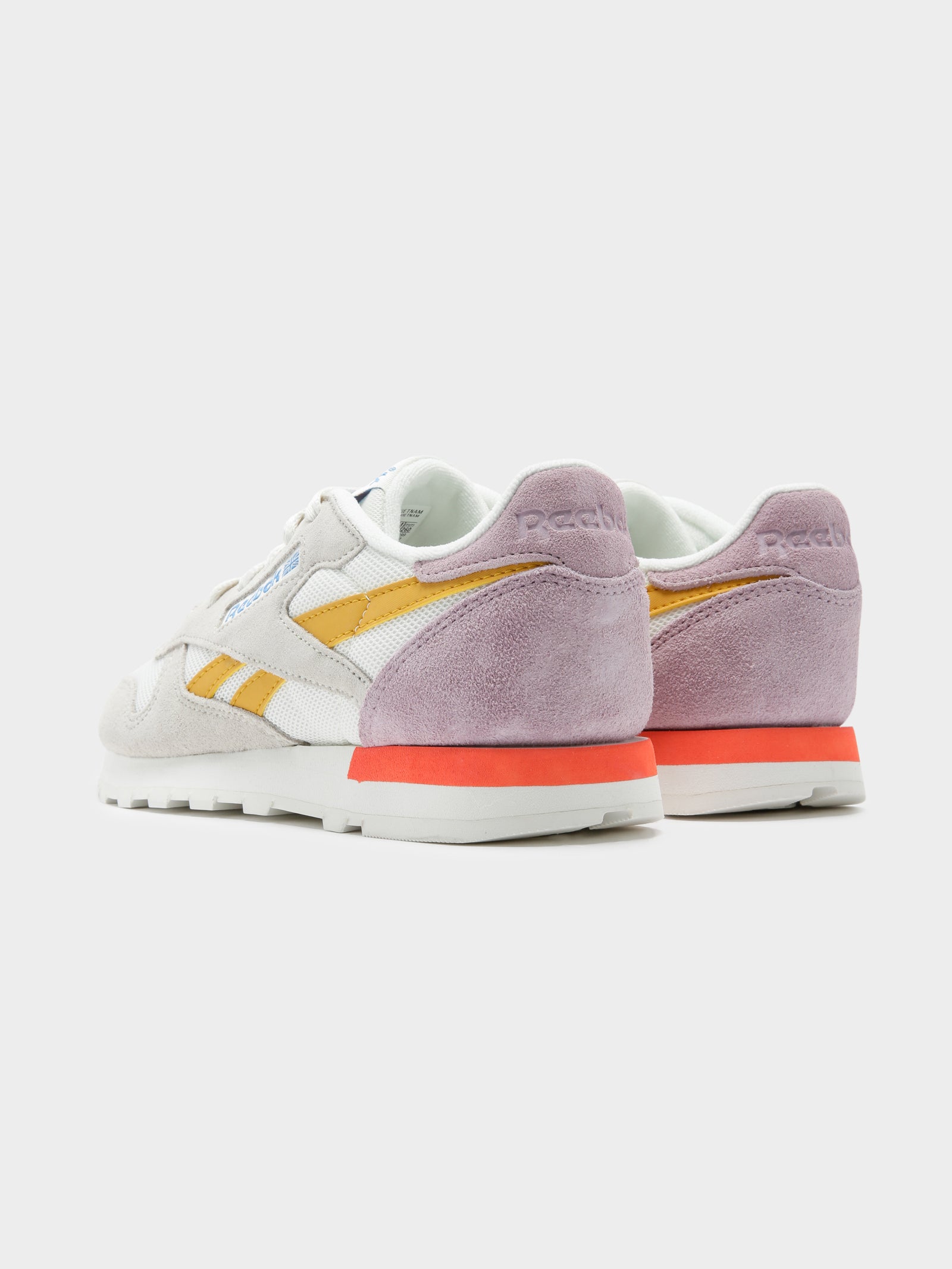 Womens Classic Leather Sneakers in Chalk, Ochre & Lilac