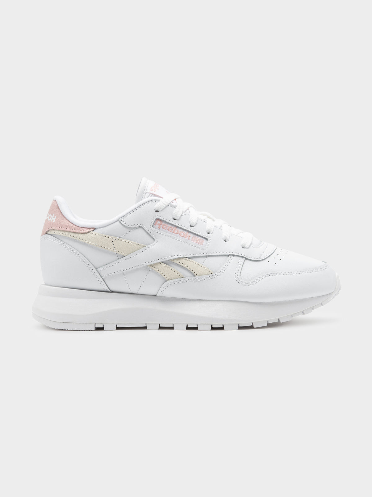 Womens Classic Leather SP Sneakers in White &amp; Pink