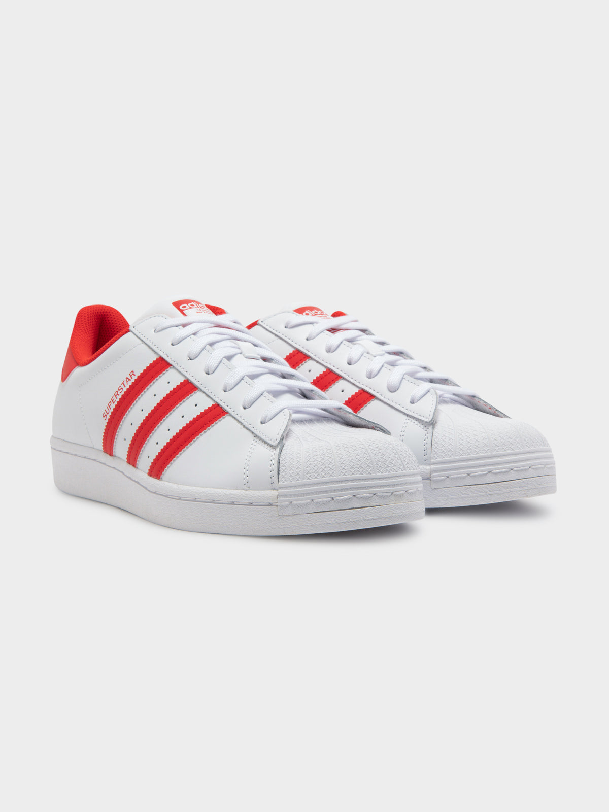 Unisex Superstar Shoe in Vivid Red &amp; Cloud White