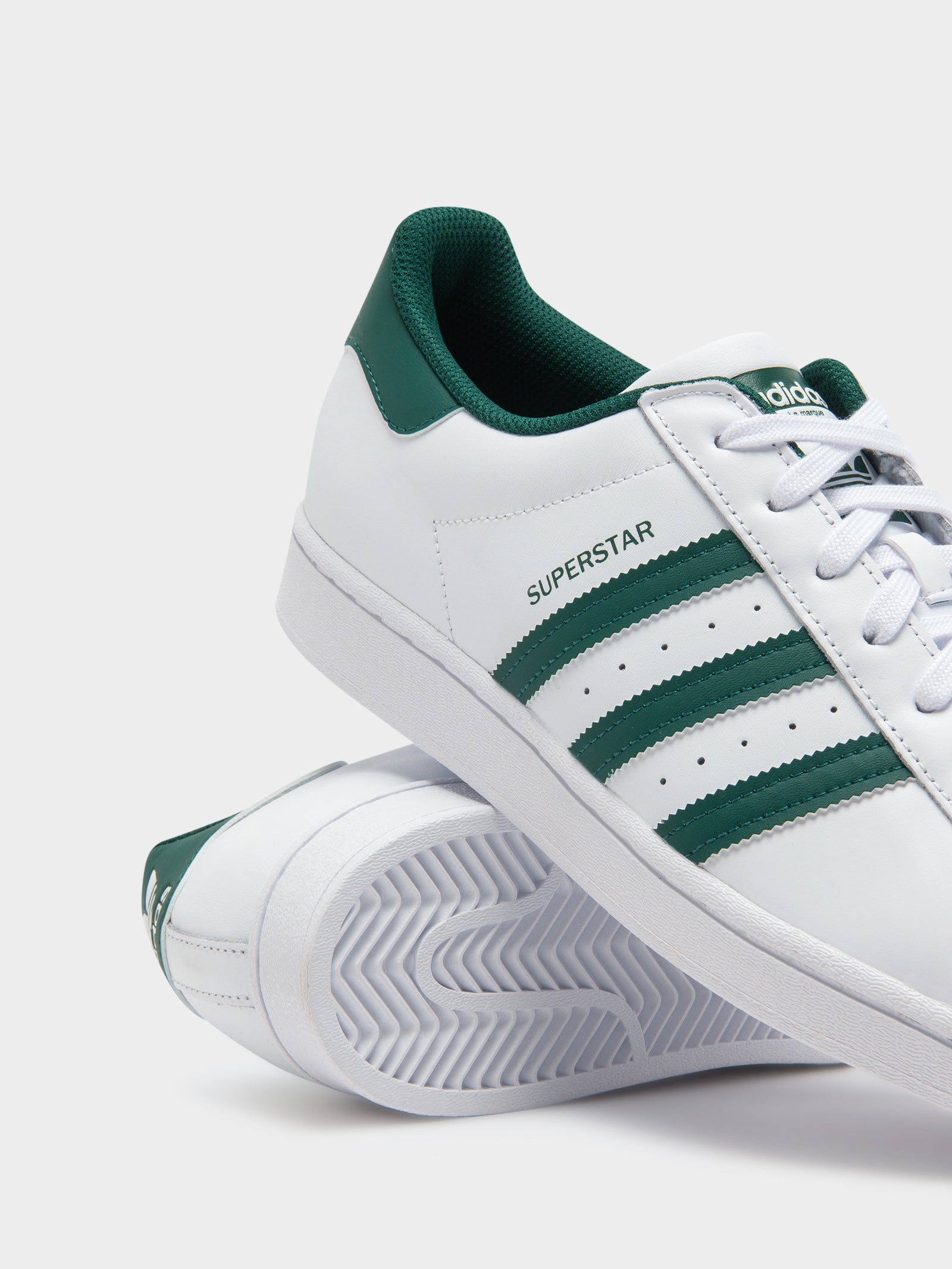 Adidas Unisex Superstar Shoe White/Green Glue Store