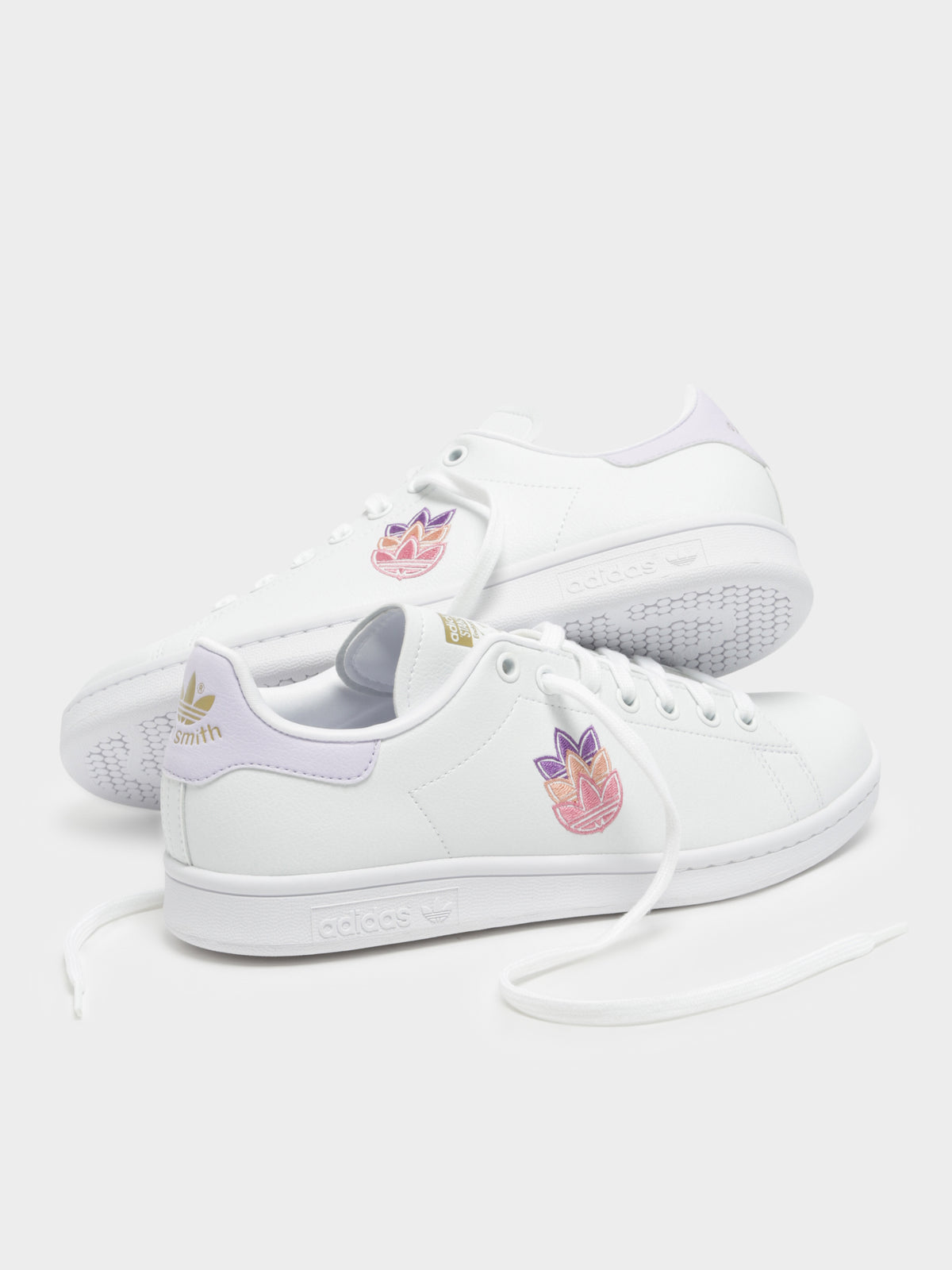 Womens Stan Smith Sneakers in White &amp; Purple