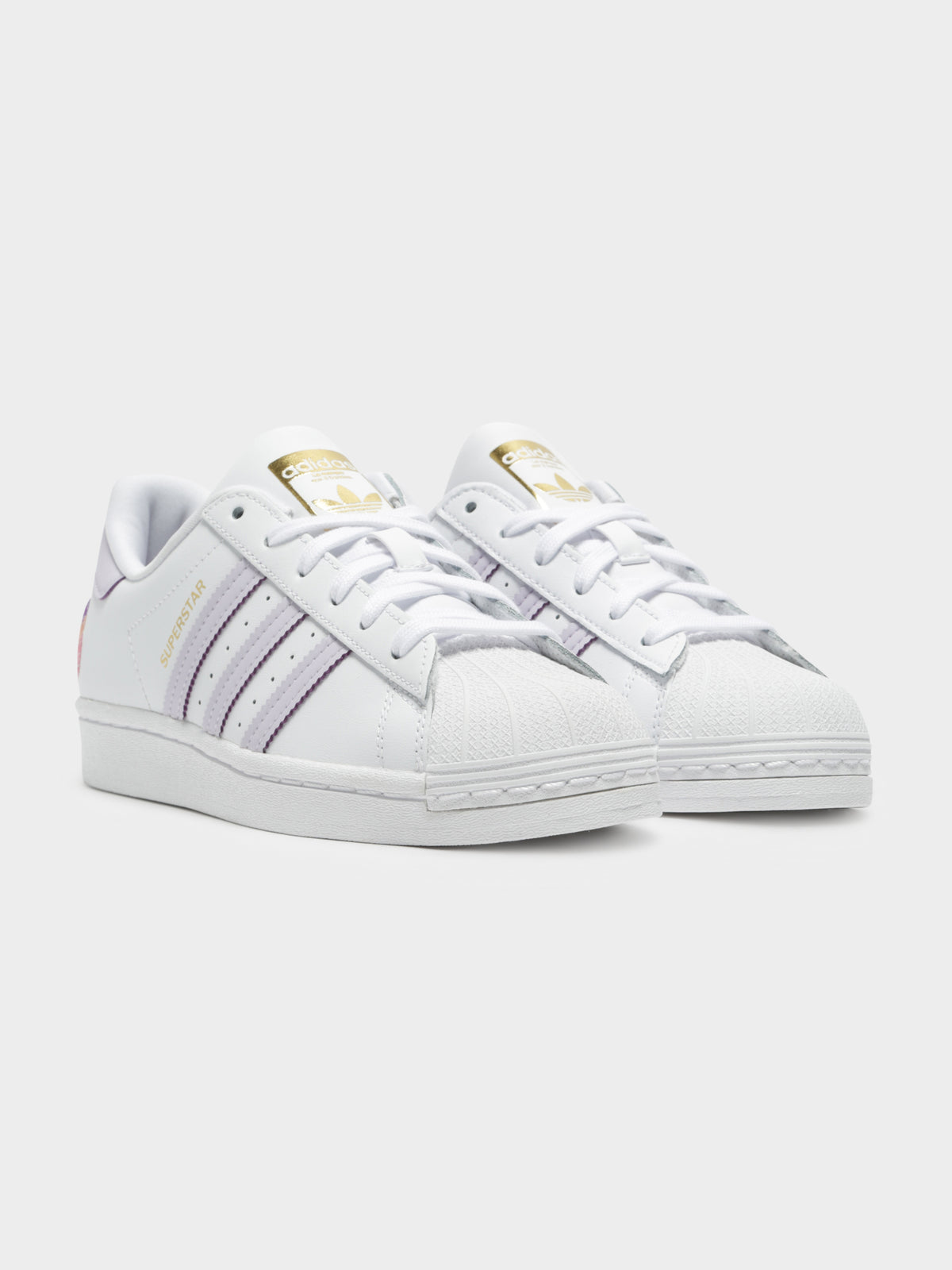 Adidas Womens Superstar Sneakers | White/Purple