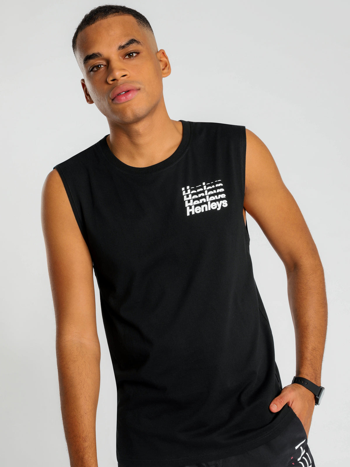 Quinton Muscle Tank in Black