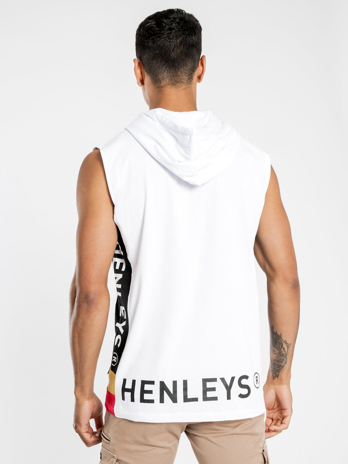 Hooded Muscle T-Shirt in White