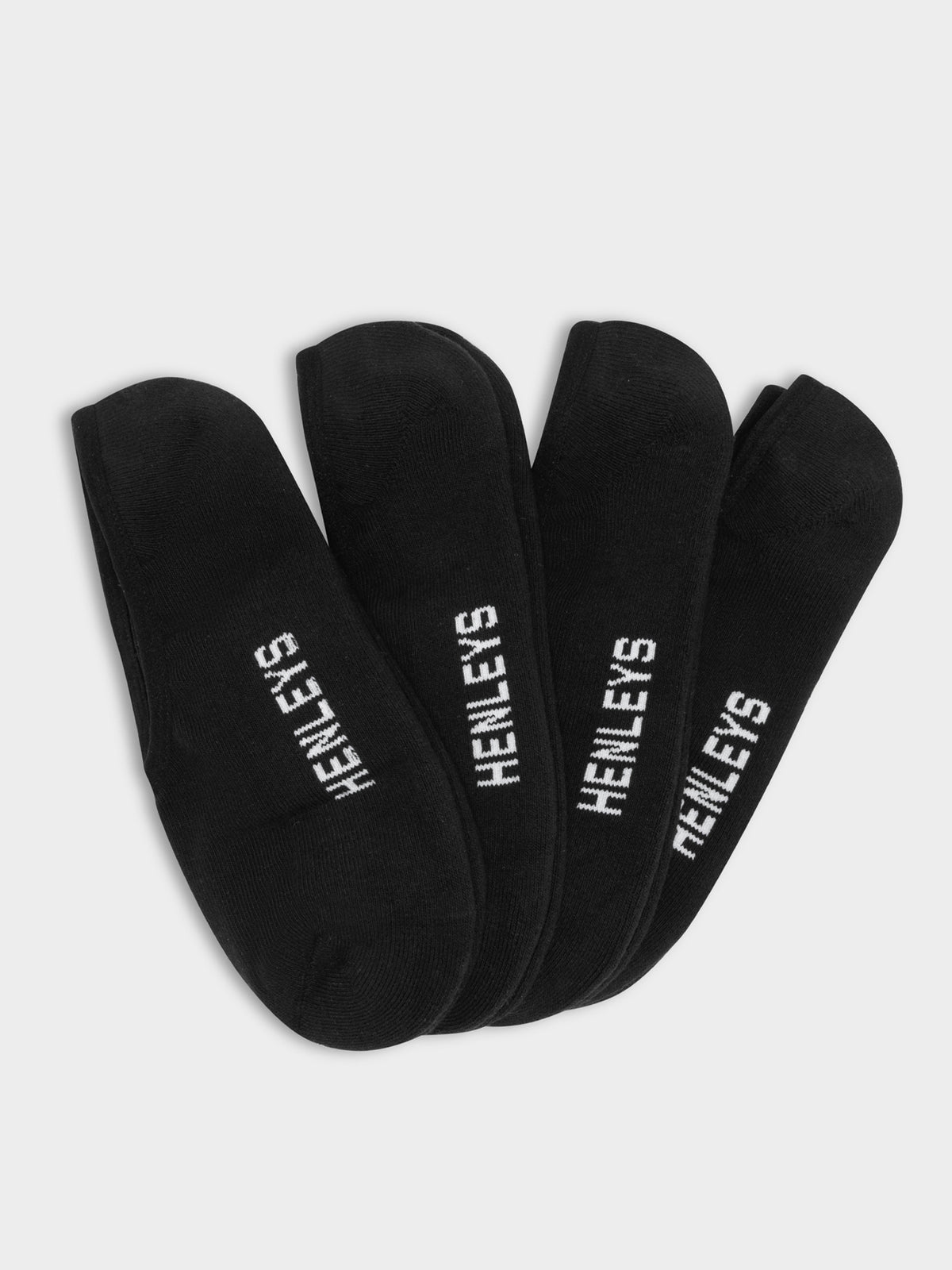 4 Pairs of Classic Invisible Socks in Black